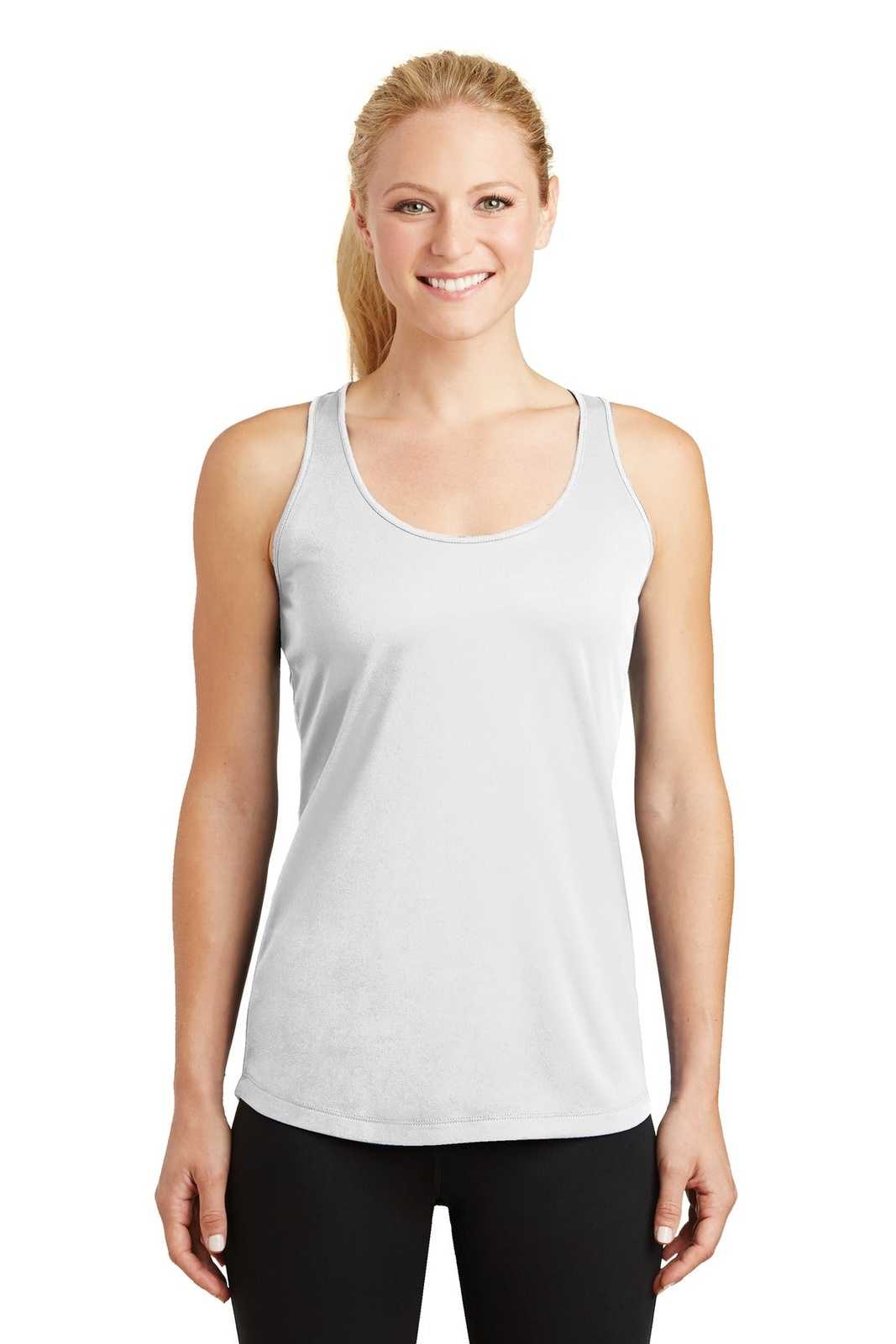 Sport-Tek LST356 Ladies PosiCharge Competitor Racerback Tank - White - HIT a Double - 1