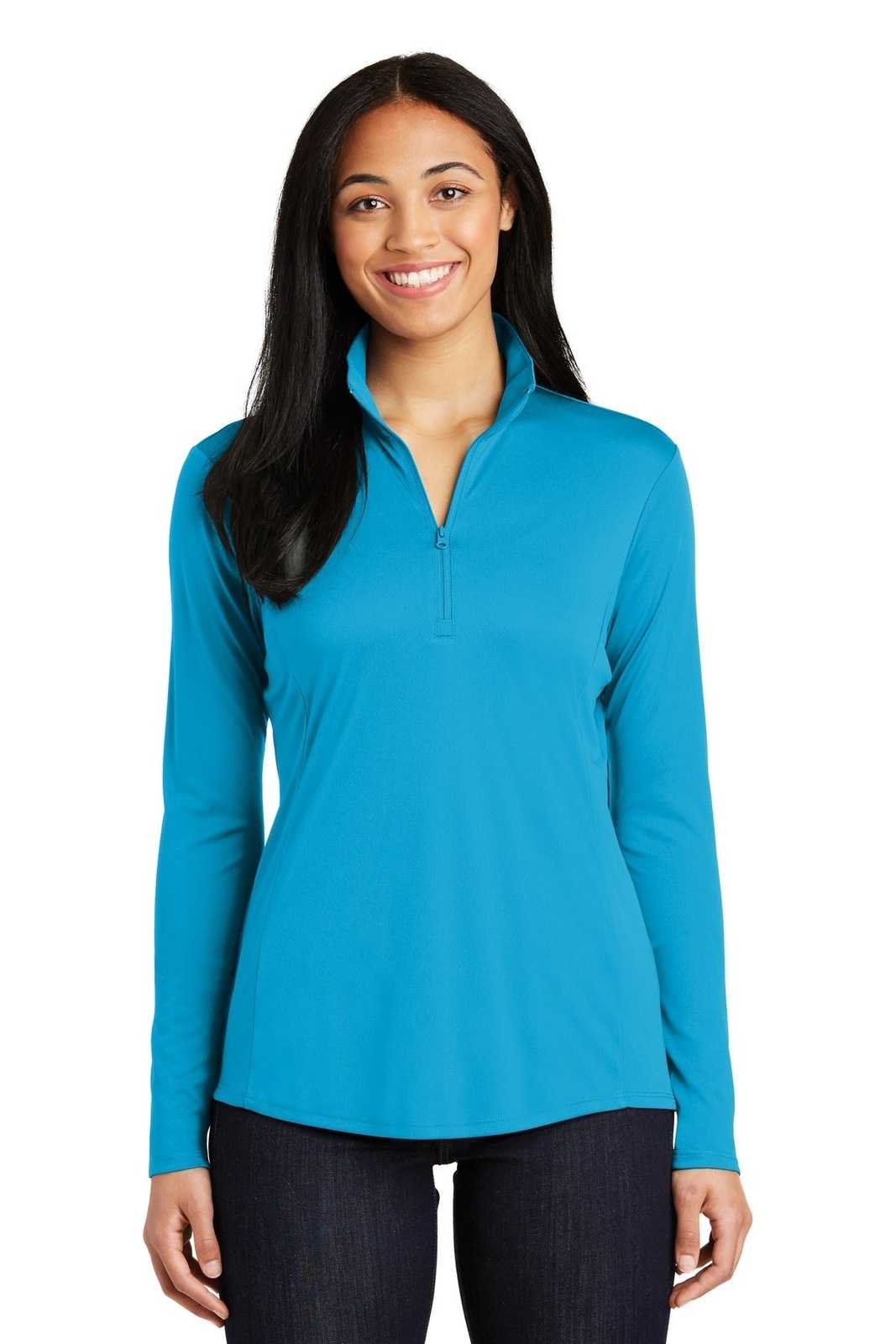 Sport-Tek LST357 Ladies PosiCharge Competitor 1/4-Zip Pullover - Atomic Blue - HIT a Double - 1