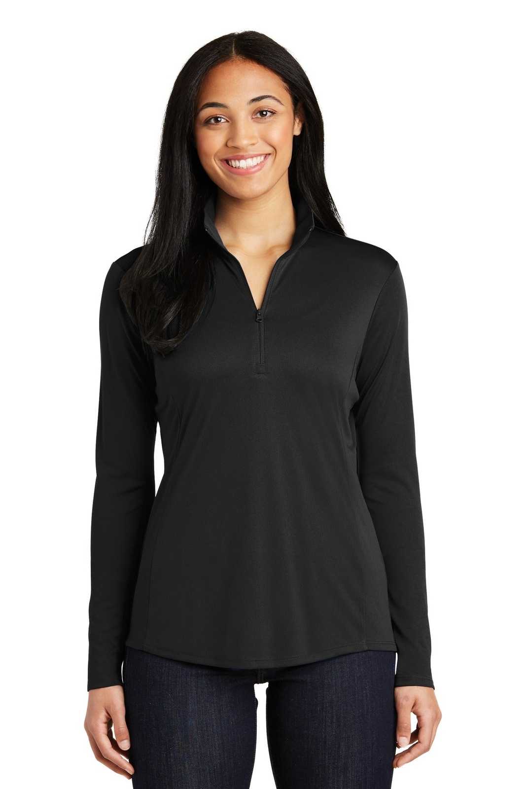 Sport-Tek LST357 Ladies PosiCharge Competitor 1/4-Zip Pullover - Black - HIT a Double - 1