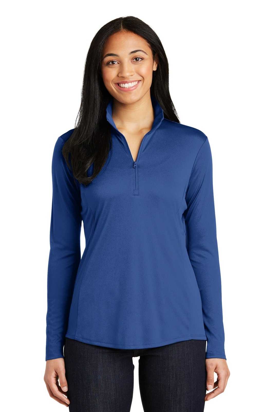 Sport-Tek LST357 Ladies PosiCharge Competitor 1/4-Zip Pullover - True Royal - HIT a Double - 1