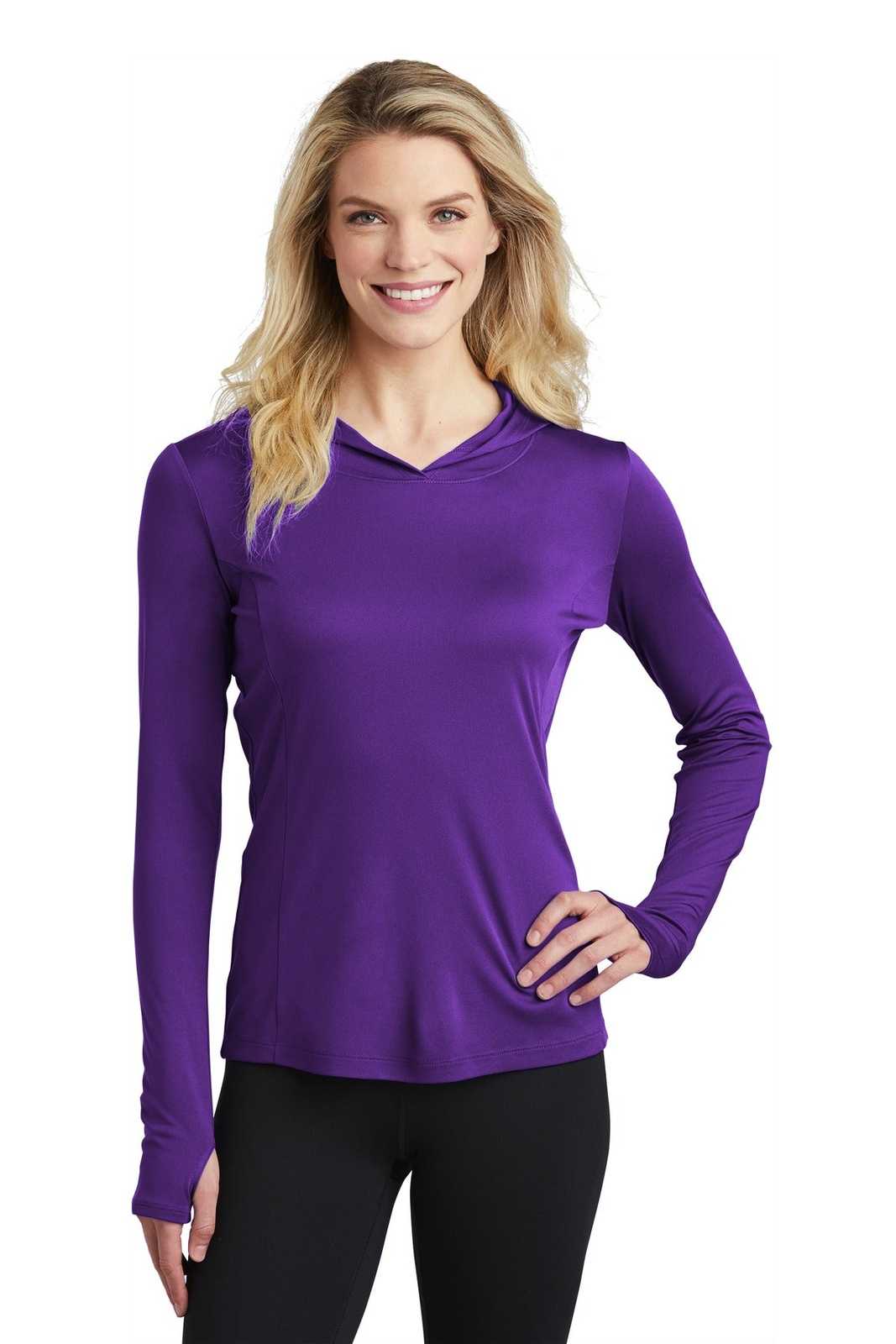 Sport-Tek LST358 Ladies PosiCharge Competitor Hooded Pullover - Purple - HIT a Double - 1
