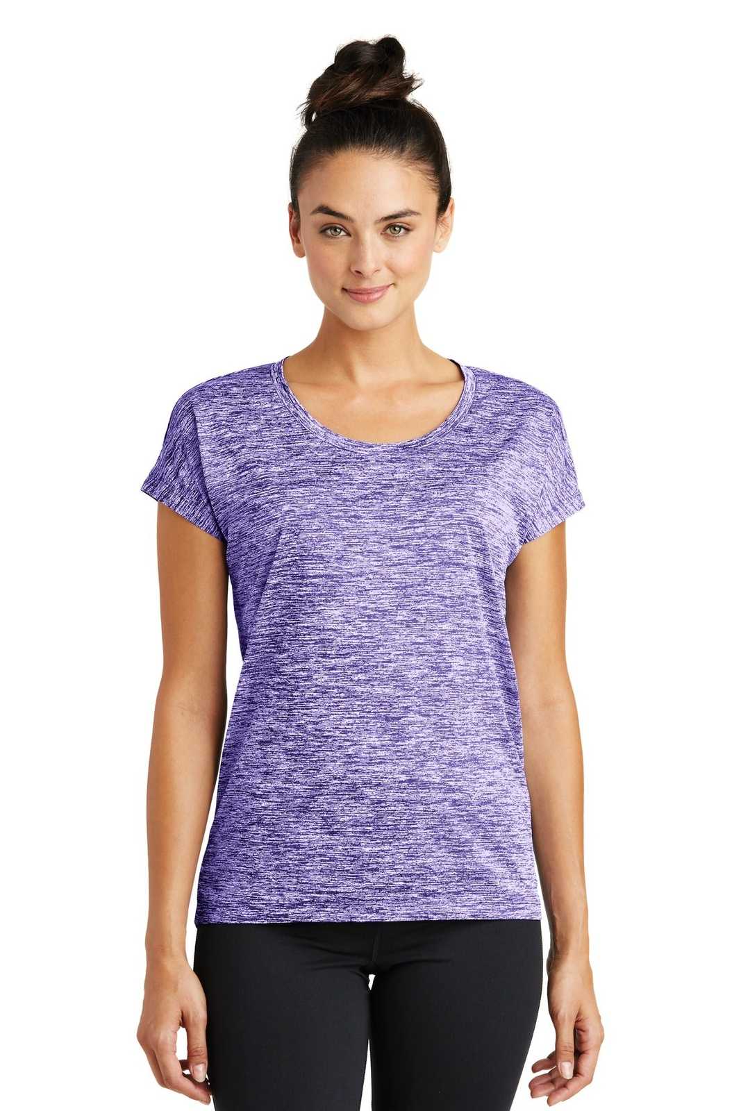 Sport-Tek LST390 Ladies PosiCharge Electric Heather Sporty Tee - Purple Electric - HIT a Double - 1