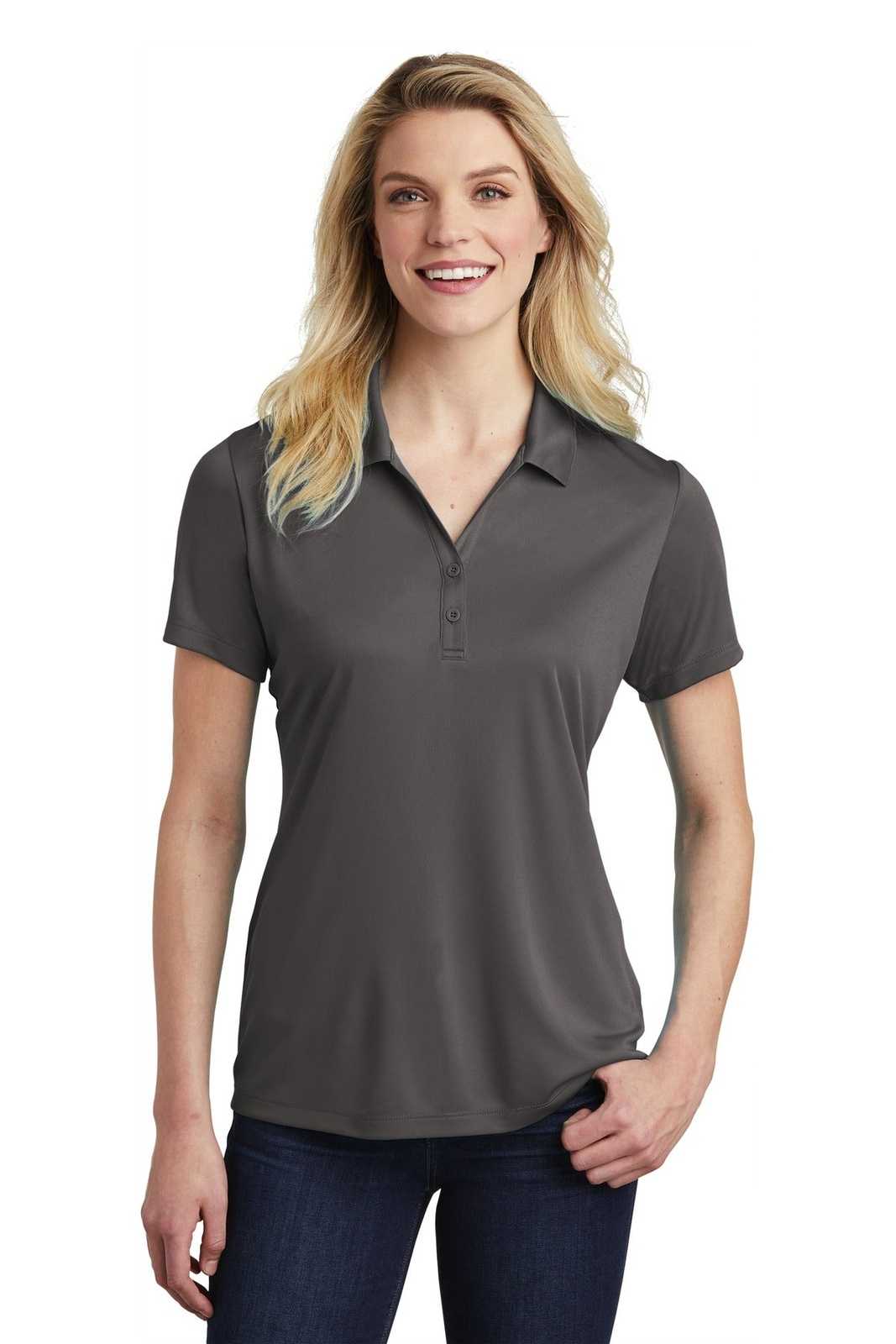 Sport-Tek LST550 Ladies PosiCharge Competitor Polo - Iron Gray - HIT a Double - 1