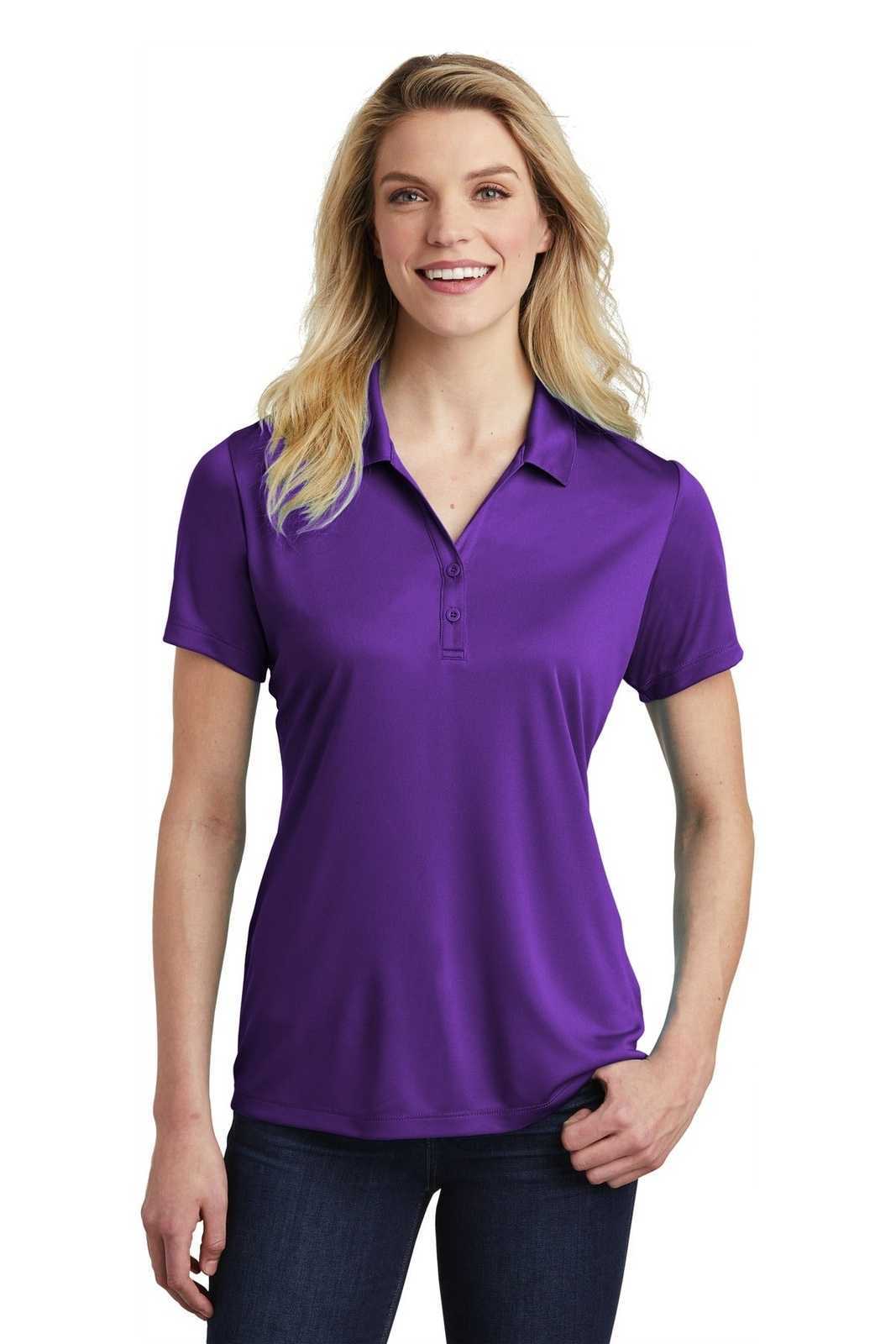 Sport-Tek LST550 Ladies PosiCharge Competitor Polo - Purple - HIT a Double - 1