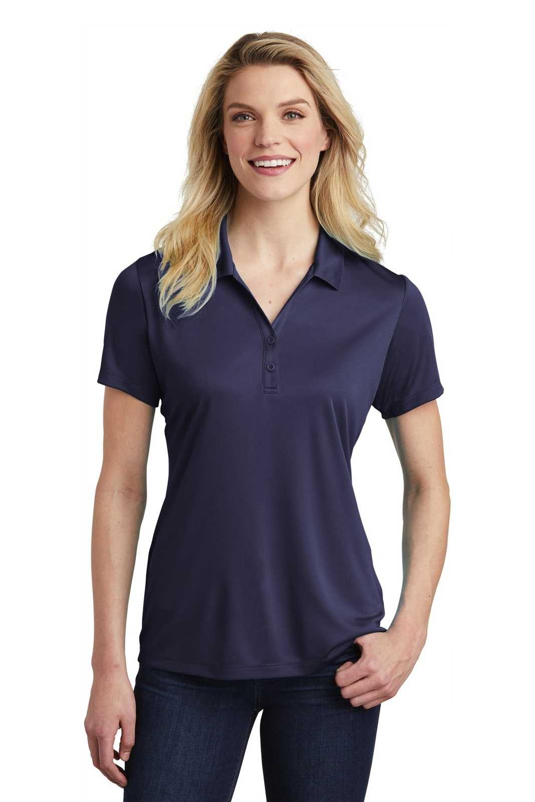 Sport-Tek LST550 Ladies PosiCharge Competitor Polo - True Navy - HIT a Double - 1