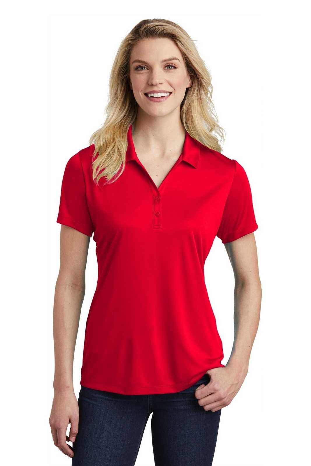 Sport-Tek LST550 Ladies PosiCharge Competitor Polo - True Red - HIT a Double - 1