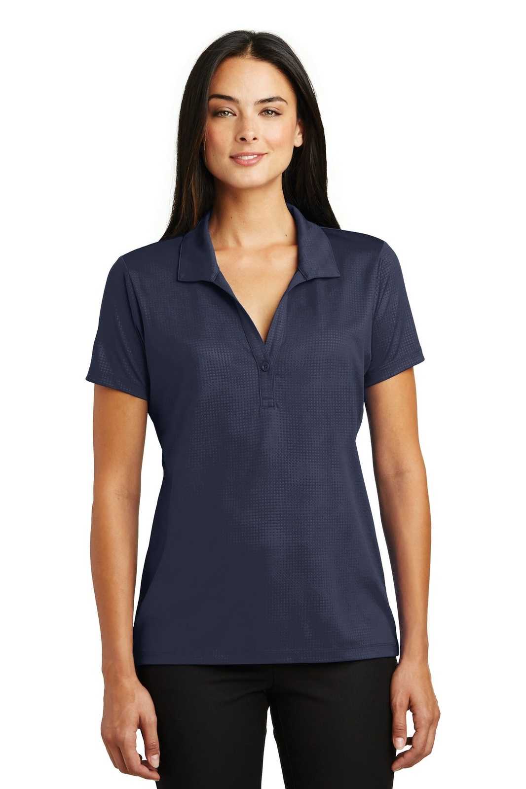 Sport-Tek LST630 Ladies Embossed PosiCharge Tough Polo - True Navy - HIT a Double - 1