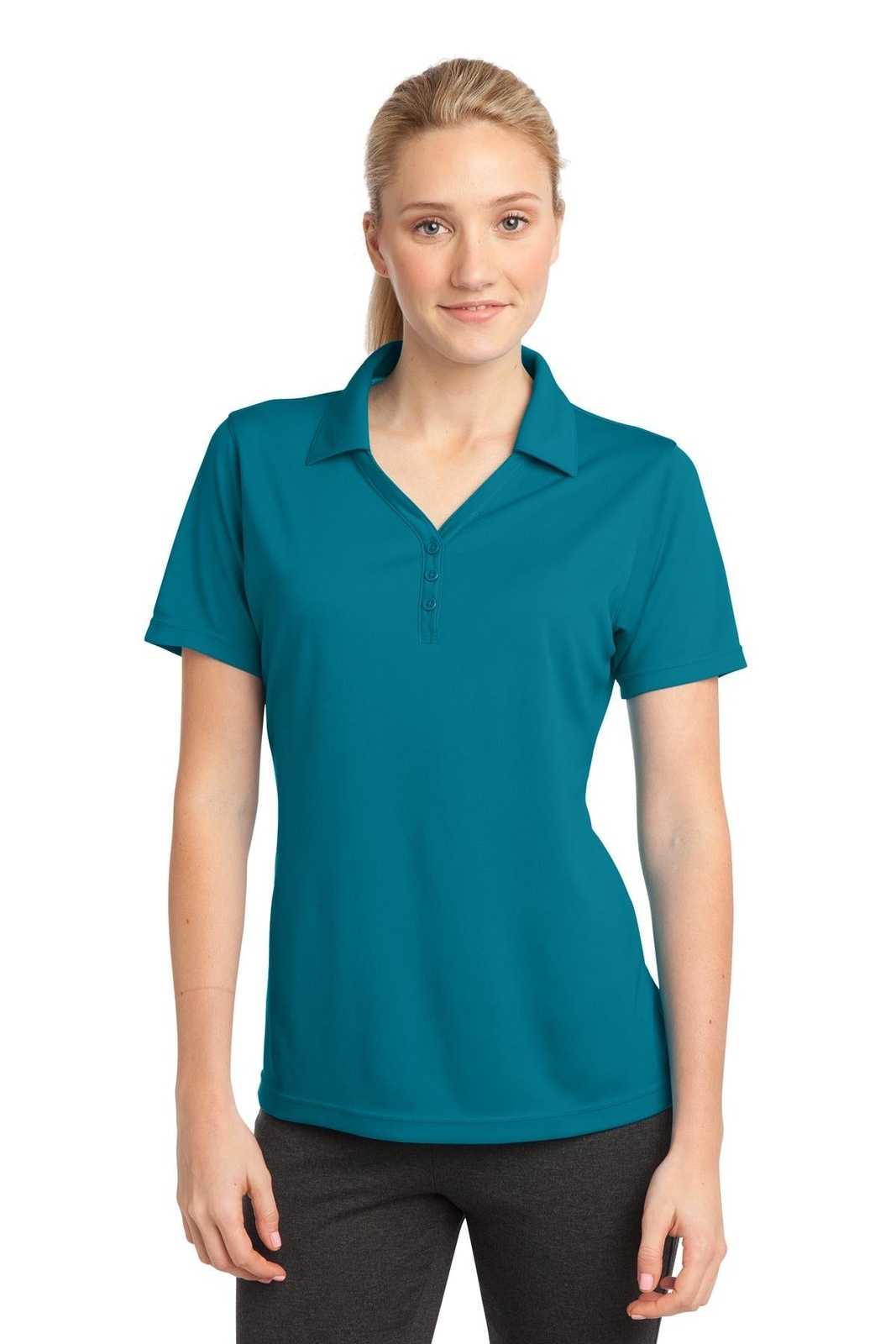 Sport-Tek LST680 Ladies PosiCharge Micro-Mesh Polo - Blue Wake - HIT a Double - 1