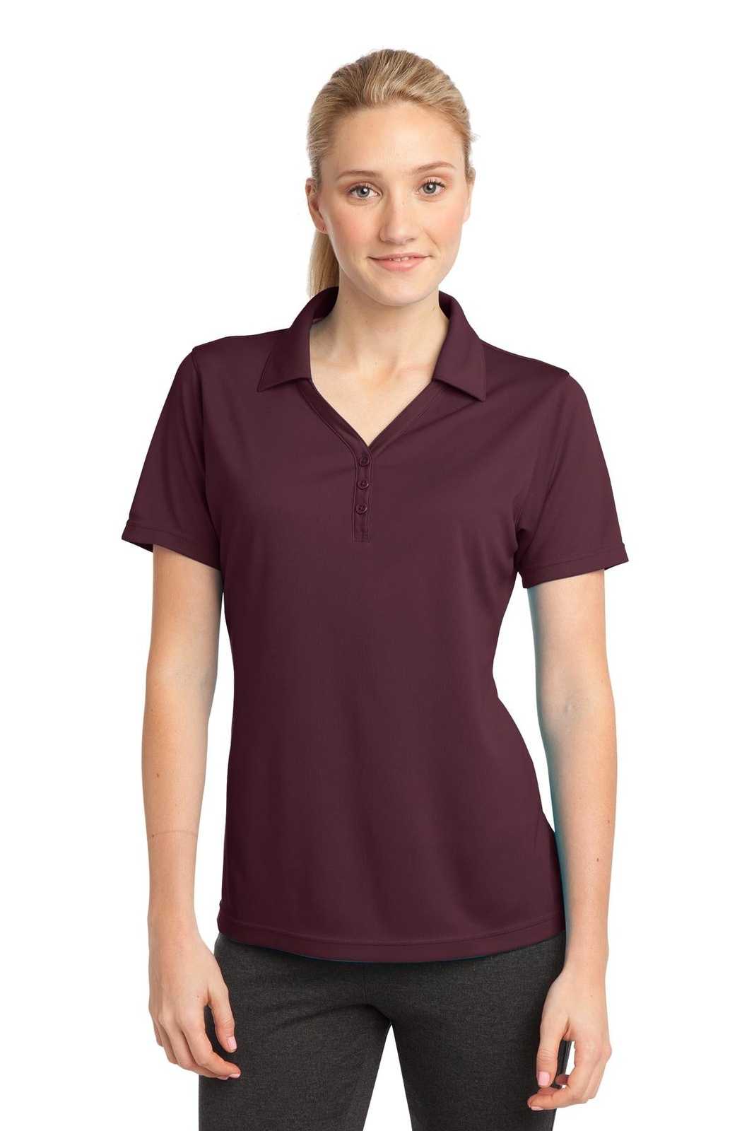 Sport-Tek LST680 Ladies PosiCharge Micro-Mesh Polo - Maroon - HIT a Double - 1