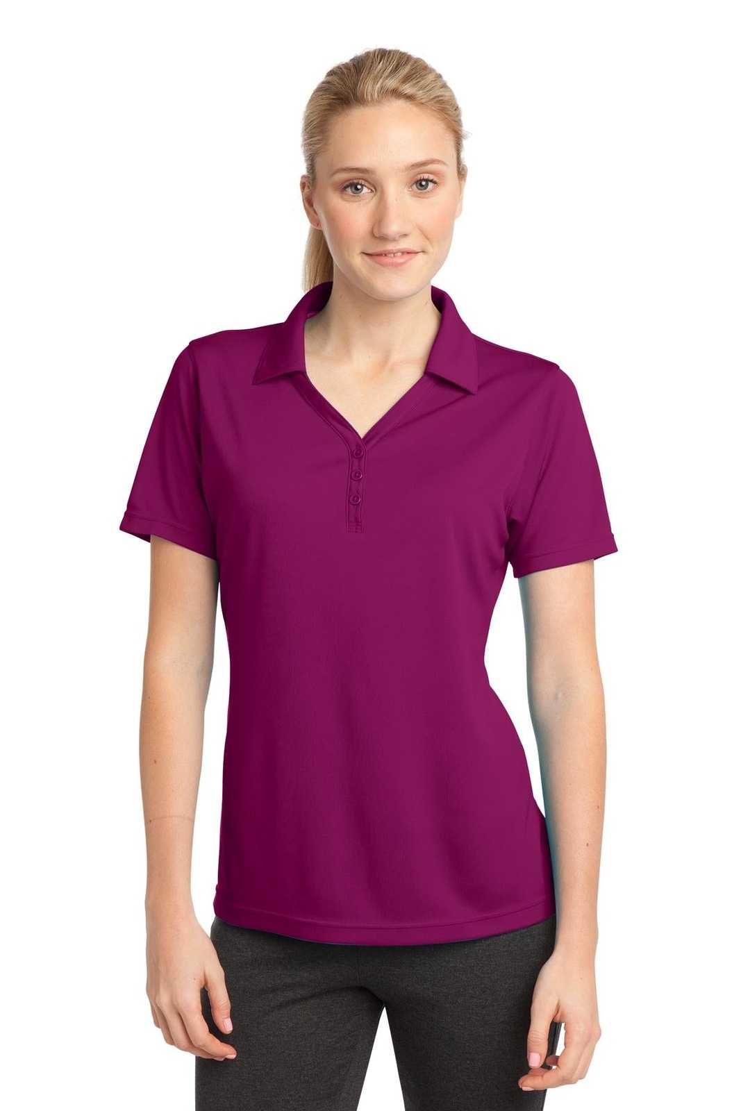 Sport-Tek LST680 Ladies PosiCharge Micro-Mesh Polo - Pink Rush - HIT a Double - 1