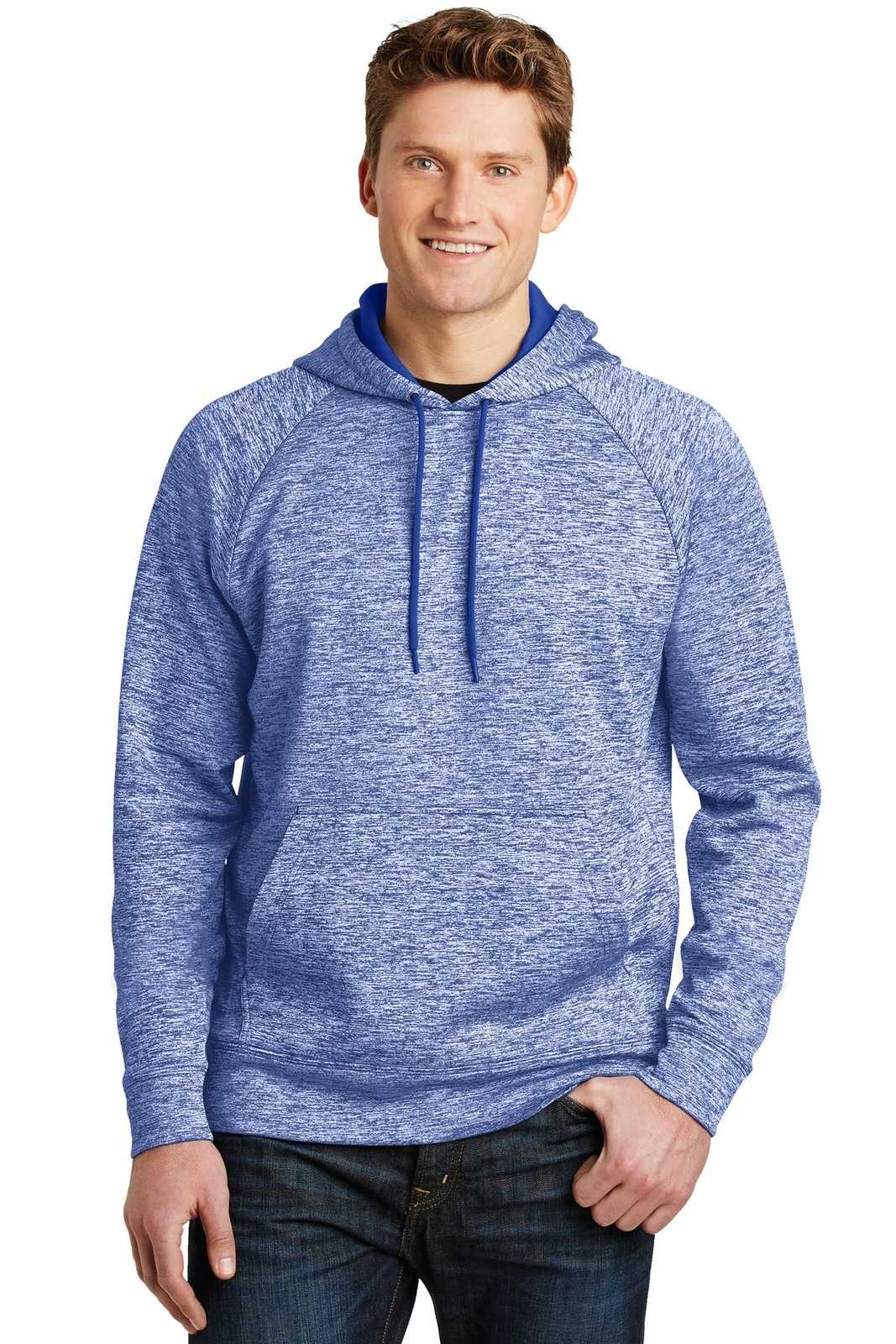Sport-Tek ST225 PosiCharge Electric Heather Fleece Hooded Pullover - True Royal Electric - HIT a Double - 1