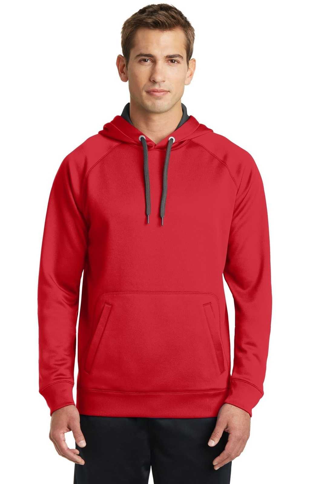 Sport-Tek ST250 Tech Fleece Hooded Sweatshirt - True Red - HIT a Double - 1