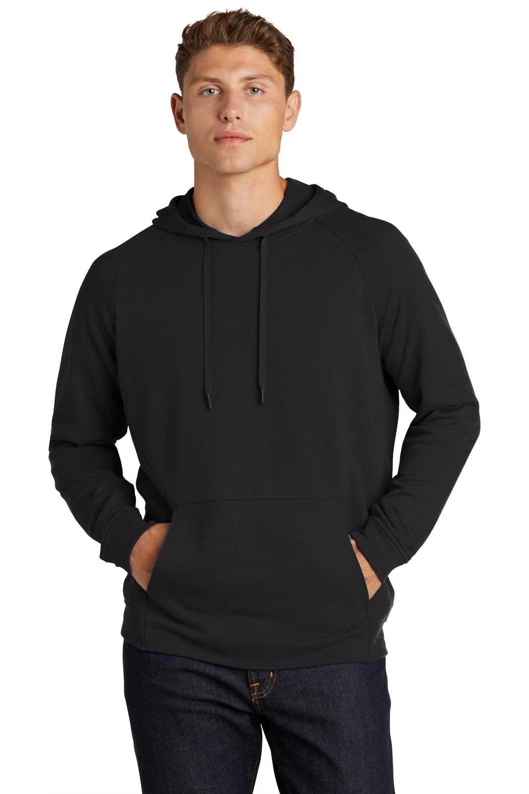 Sport-Tek ST272 Lightweight French Terry Pullover Hoodie - Black - HIT a Double - 1