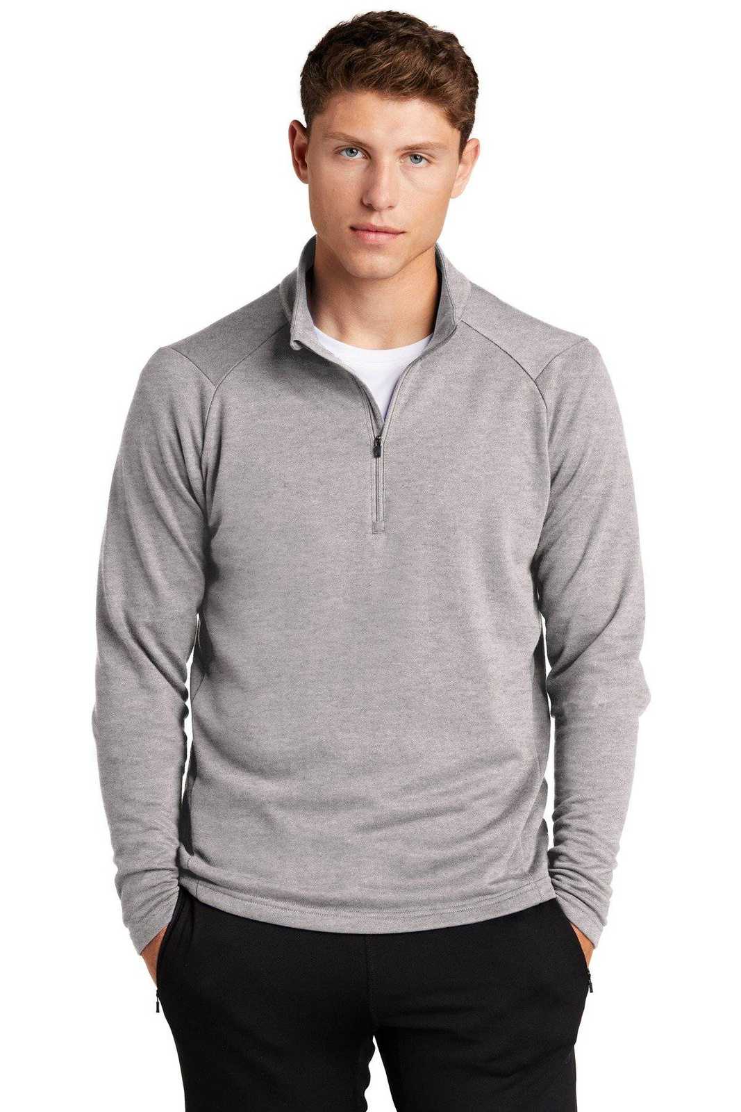Sport-Tek ST273 Lightweight French Terry 1/4 Zip Pullover - Heather Gray - HIT a Double - 1