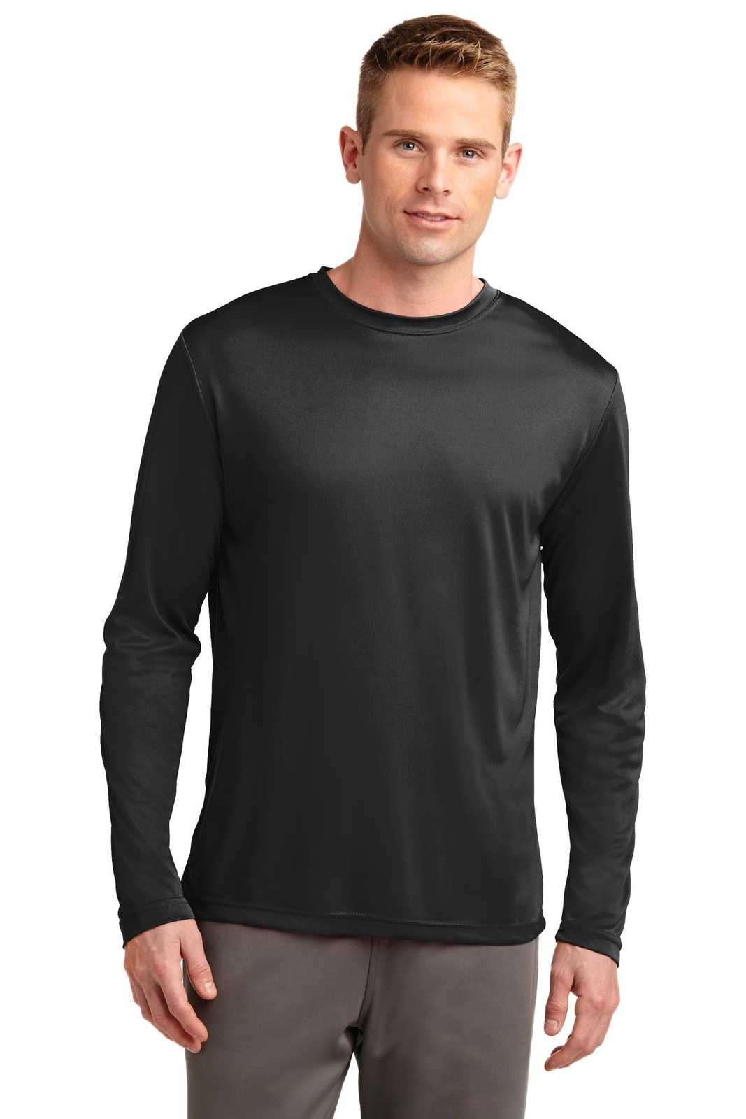 Sport-Tek ST350LS Long Sleeve PosiCharge Competitor Tee - Black - HIT a Double - 1