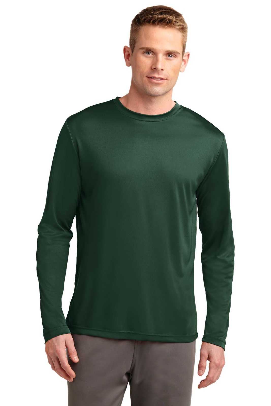 Sport-Tek ST350LS Long Sleeve PosiCharge Competitor Tee - Forest Green - HIT a Double - 1