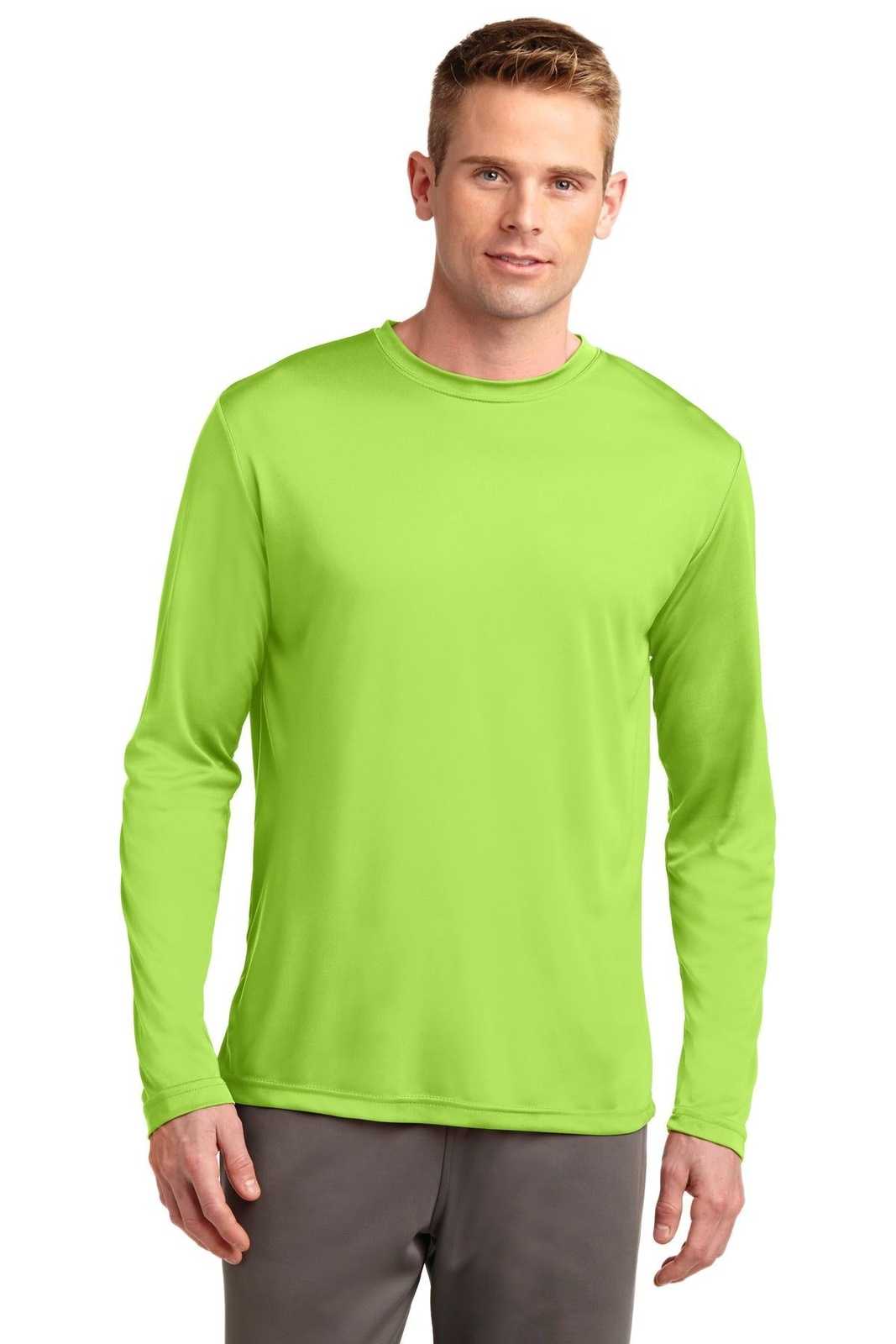 Sport-Tek ST350LS Long Sleeve PosiCharge Competitor Tee - Lime Shock - HIT a Double - 1