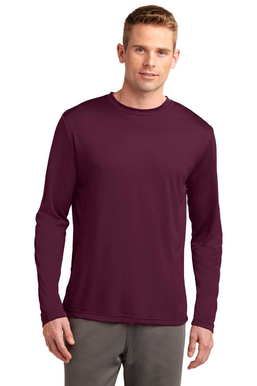 Sport-Tek ST350LS Long Sleeve PosiCharge Competitor Tee - Maroon - HIT a Double - 1
