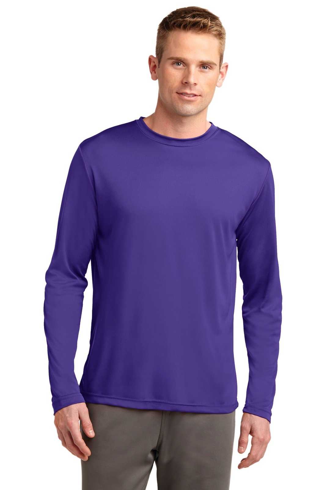 Sport-Tek ST350LS Long Sleeve PosiCharge Competitor Tee - Purple - HIT a Double - 1