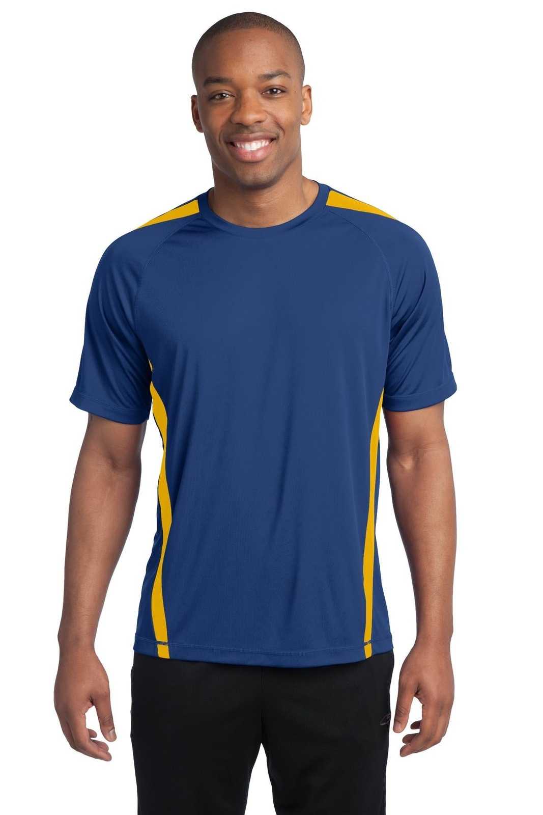 Sport-Tek ST351 Colorblock PosiCharge Competitor Tee - True Royal Gold - HIT a Double - 1