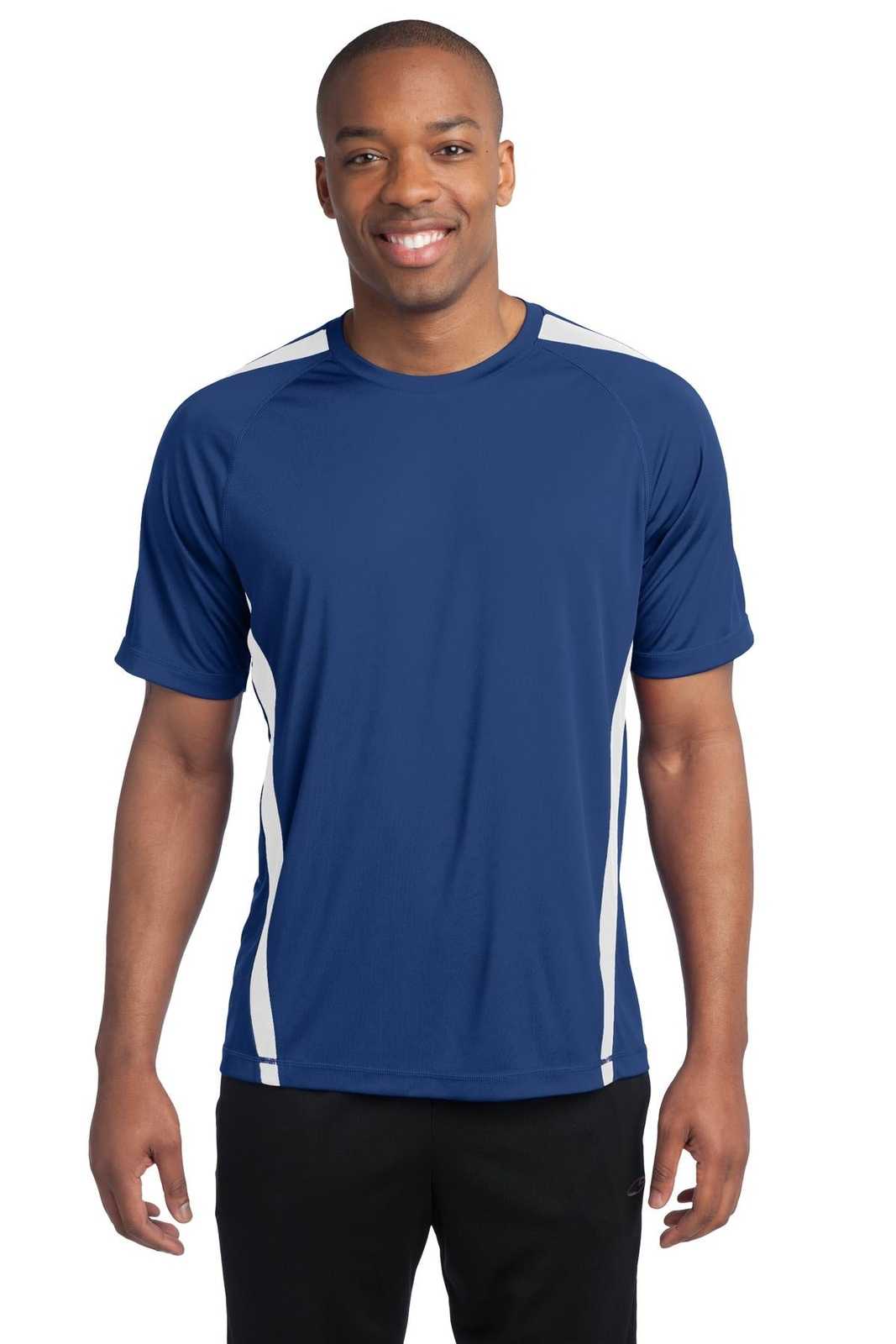 Sport-Tek ST351 Colorblock PosiCharge Competitor Tee - True Royal White - HIT a Double - 1