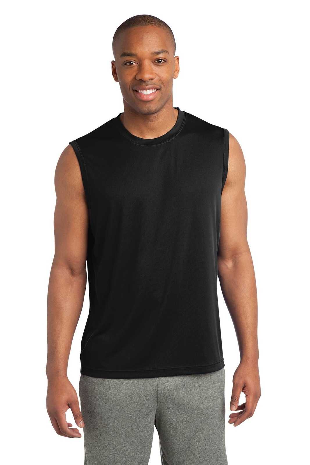 Sport-Tek ST352 Sleeveless PosiCharge Competitor Tee - Black - HIT a Double - 1