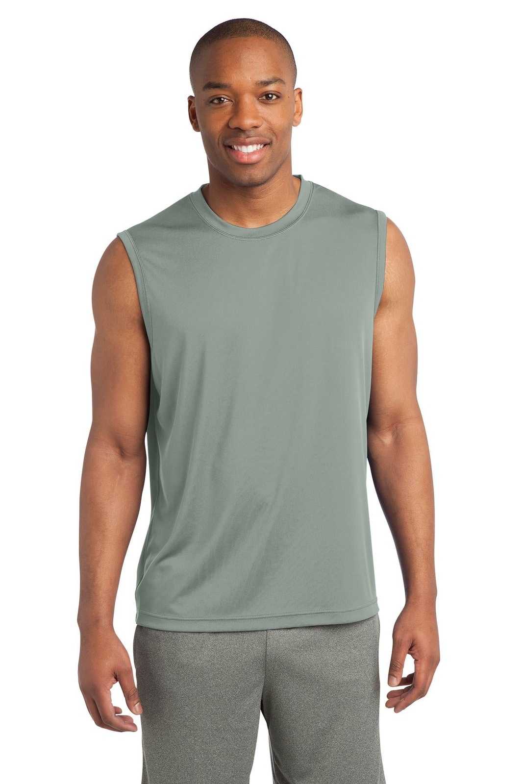 Sport-Tek ST352 Sleeveless PosiCharge Competitor Tee - Silver - HIT a Double - 1