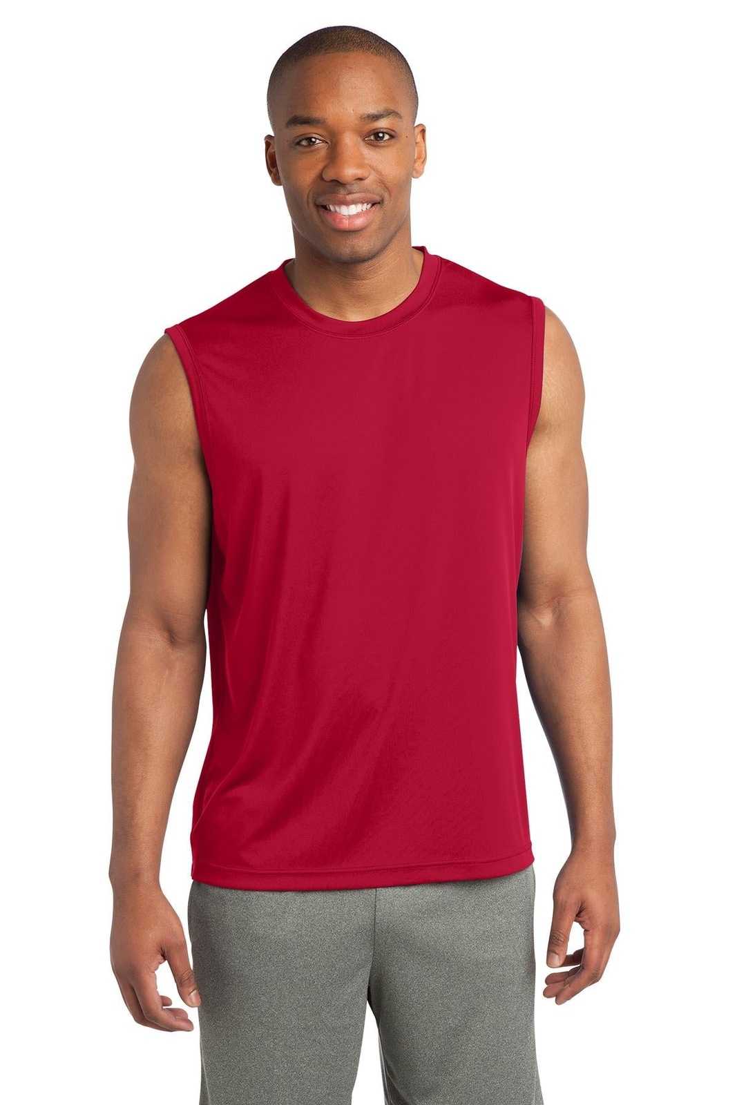 Sport-Tek ST352 Sleeveless PosiCharge Competitor Tee - True Red - HIT a Double - 1