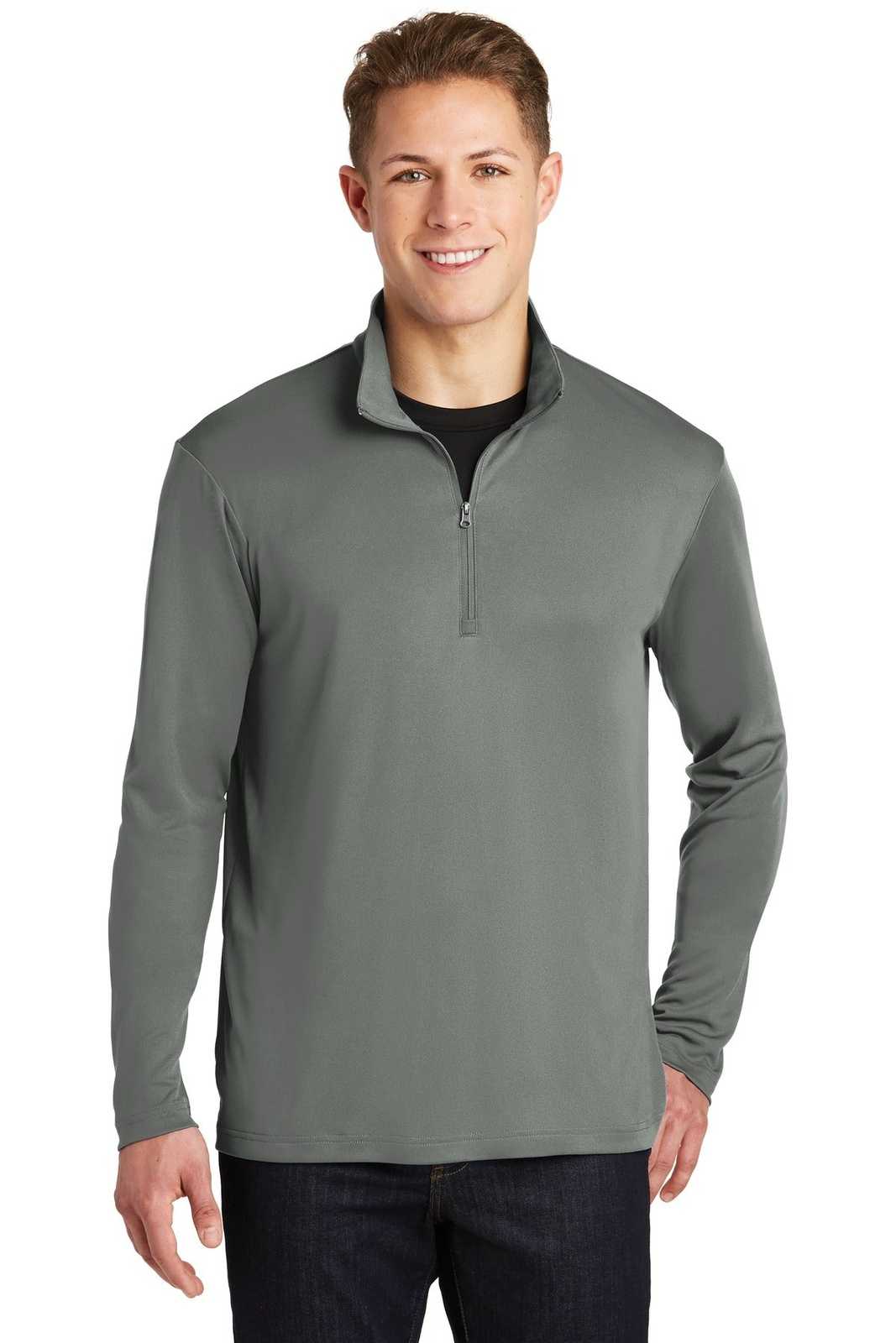 Sport-Tek ST357 PosiCharge Competitor 1/4-Zip Pullover - Gray Concrete - HIT a Double - 1