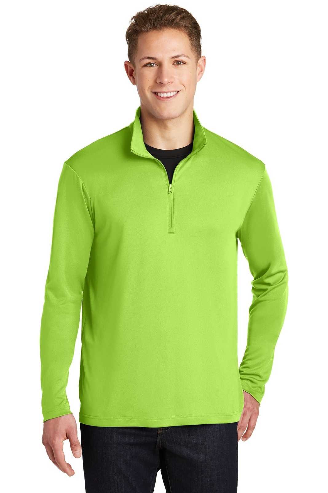Sport-Tek ST357 PosiCharge Competitor 1/4-Zip Pullover - Lime Shock - HIT a Double - 1