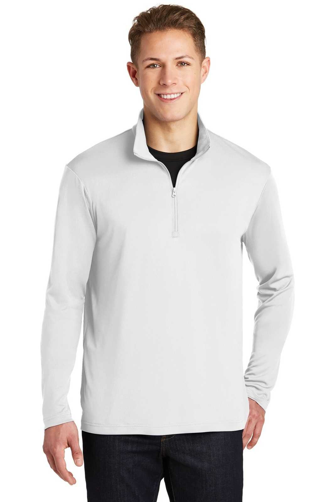 Sport-Tek ST357 PosiCharge Competitor 1/4-Zip Pullover - White - HIT a Double - 1