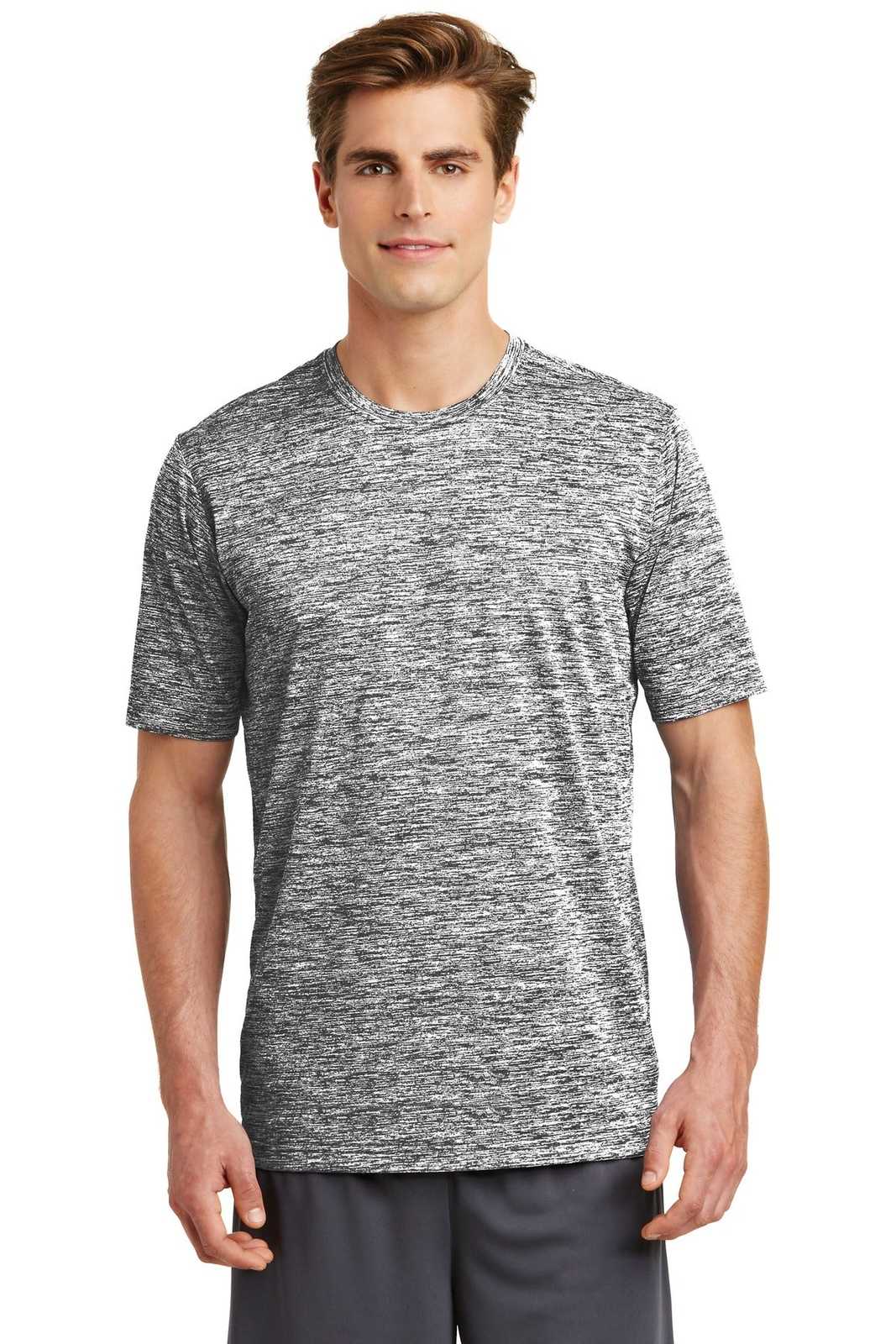 Sport-Tek ST390 PosiCharge Electric Heather Tee - Black Electric - HIT a Double - 1