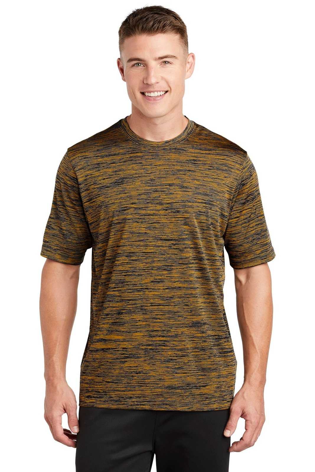 Sport-Tek ST390 PosiCharge Electric Heather Tee - Gold-Black Electric - HIT a Double - 1
