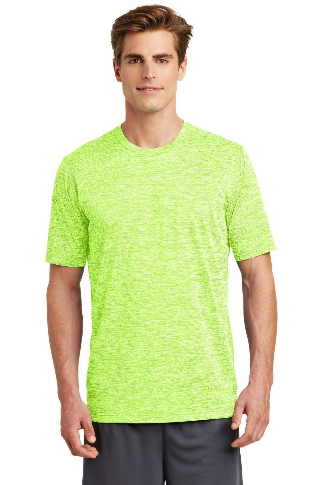 Sport-Tek ST390 PosiCharge Electric Heather Tee - Lime Shock Electric - HIT a Double - 1