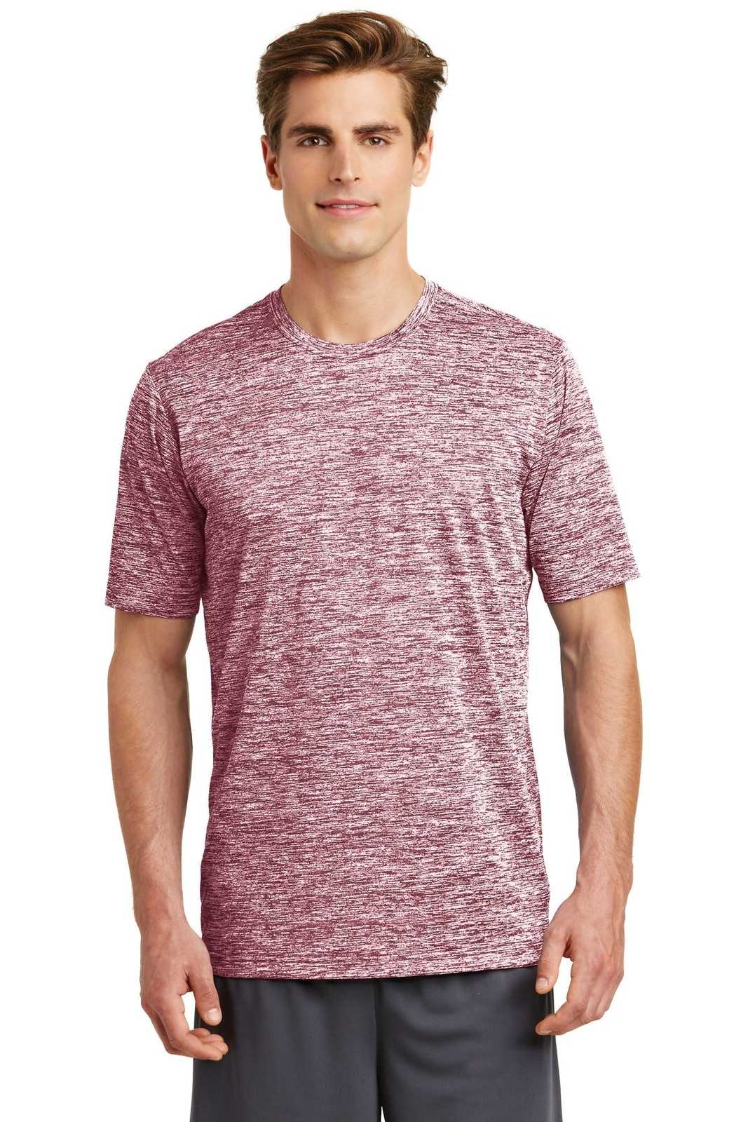 Sport-Tek ST390 PosiCharge Electric Heather Tee - Maroon Electric - HIT a Double - 1