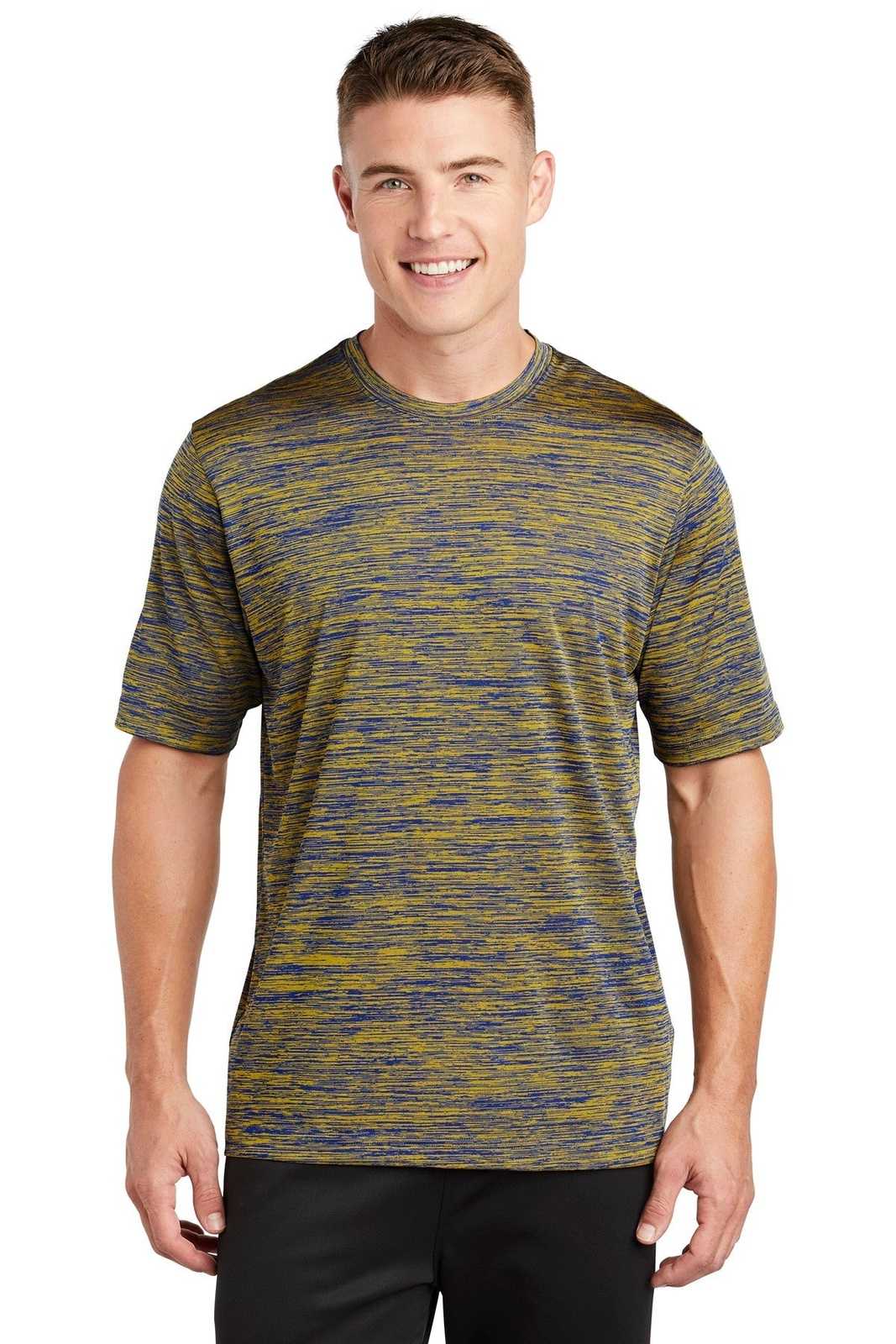 Sport-Tek ST390 PosiCharge Electric Heather Tee - True Royal-Gold Electric - HIT a Double - 1