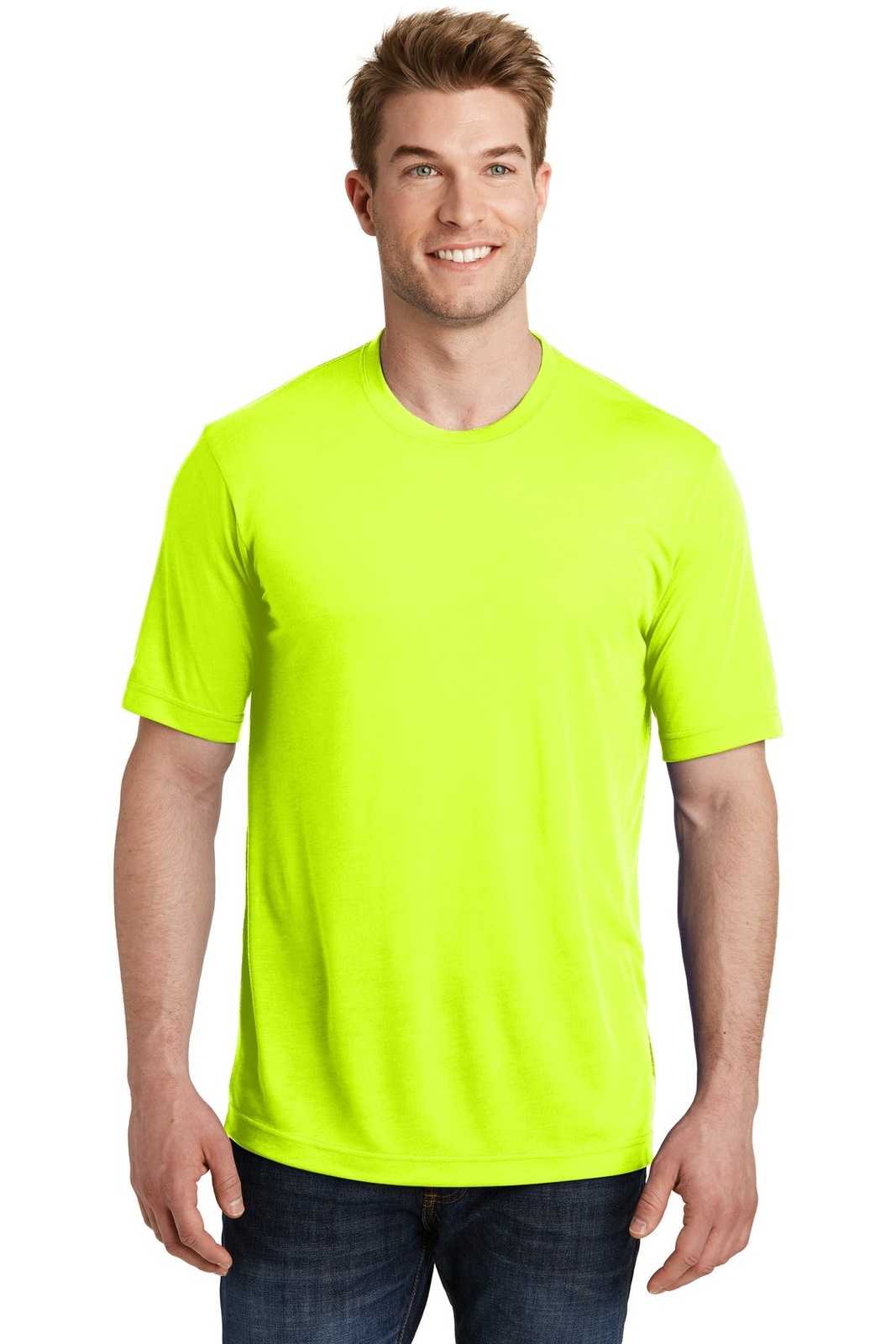 Sport-Tek ST450 PosiCharge Competitor Cotton Touch Tee - Neon Yellow - HIT a Double - 1