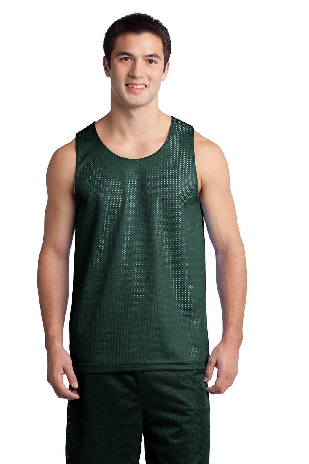 Sport-Tek ST500 PosiCharge Classic Mesh Reversible Tank - Forest Green - HIT a Double - 1