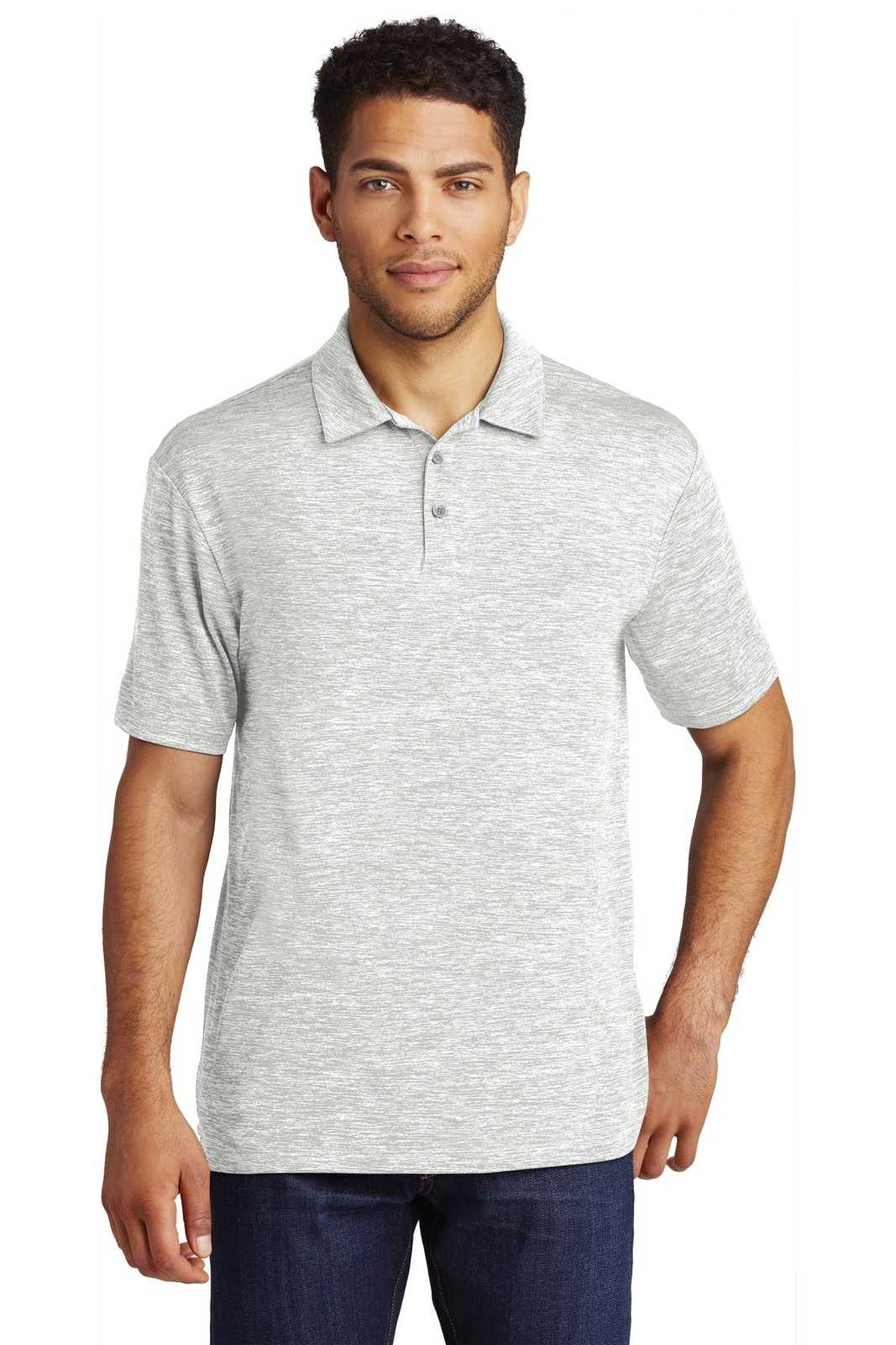Sport-Tek ST590 PosiCharge Electric Heather Polo - Silver Electric - HIT a Double - 1
