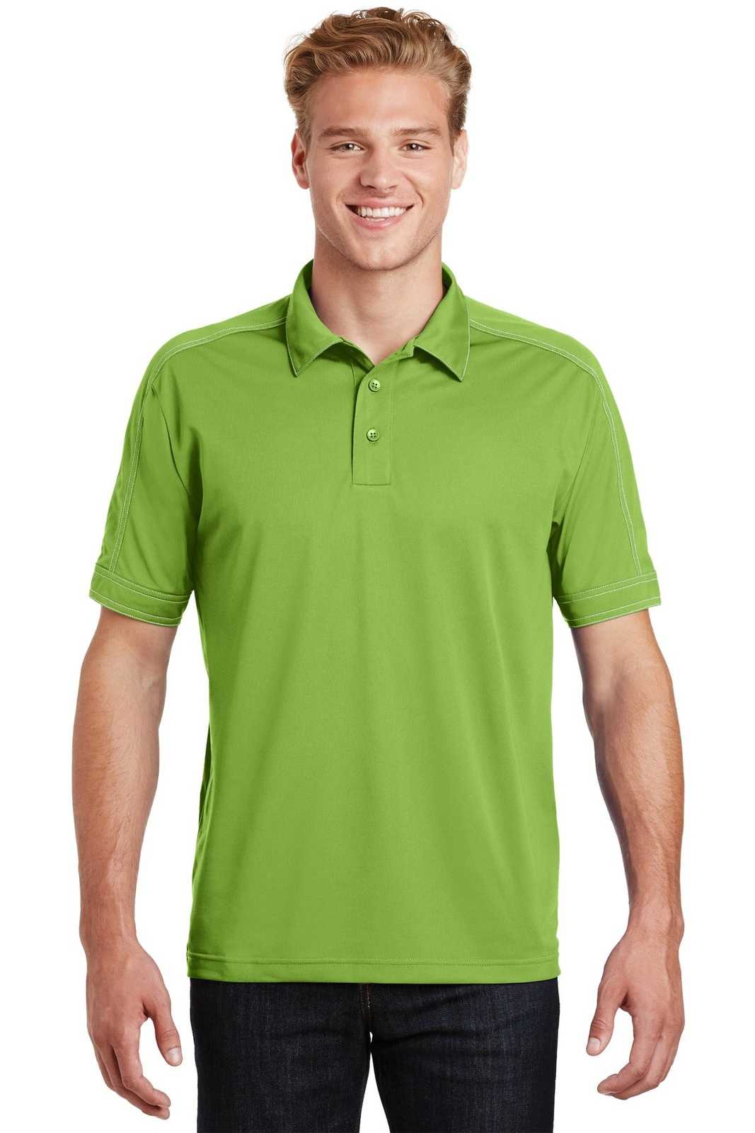 Sport-Tek ST659 Contrast Stitch Micropique Sport-Wick Polo - Green Oasis - HIT a Double - 1