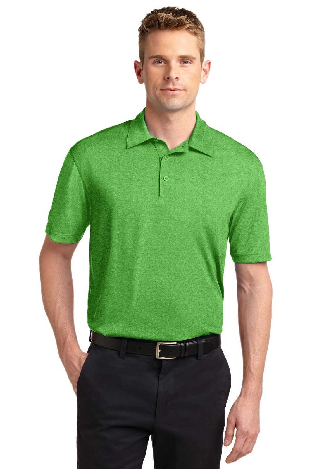 Sport-Tek ST660 Heather Contender Polo - Turf Green Heather - HIT a Double - 1