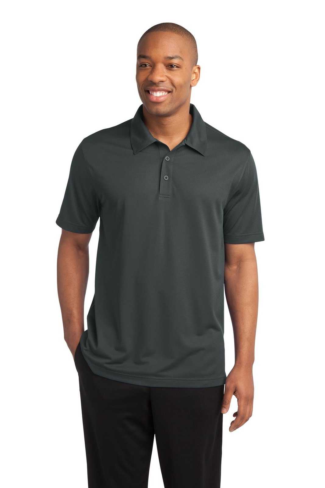 Sport-Tek ST690 PosiCharge Active Textured Polo - Iron Gray - HIT a Double - 1