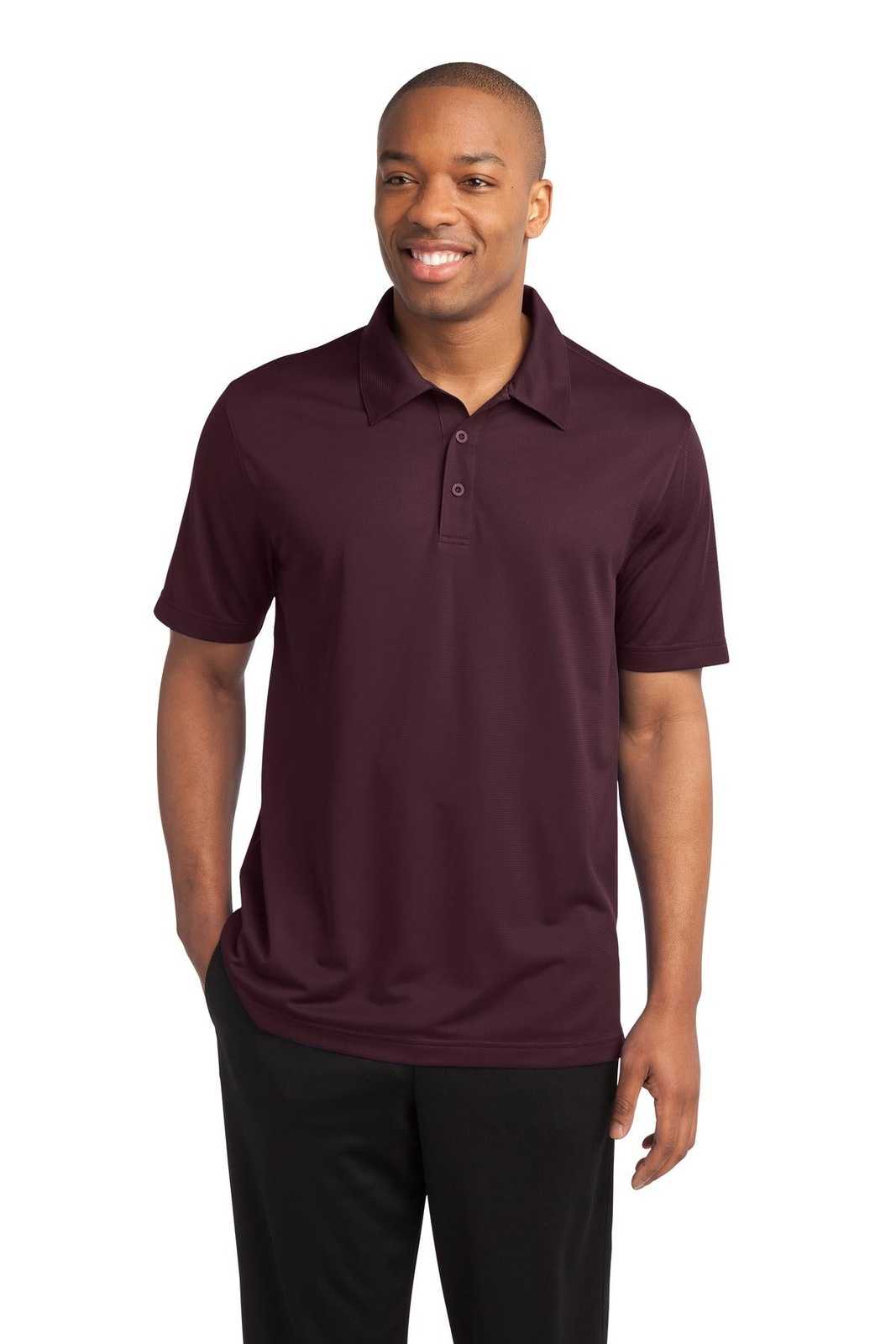 Sport-Tek ST690 PosiCharge Active Textured Polo - Maroon - HIT a Double - 1
