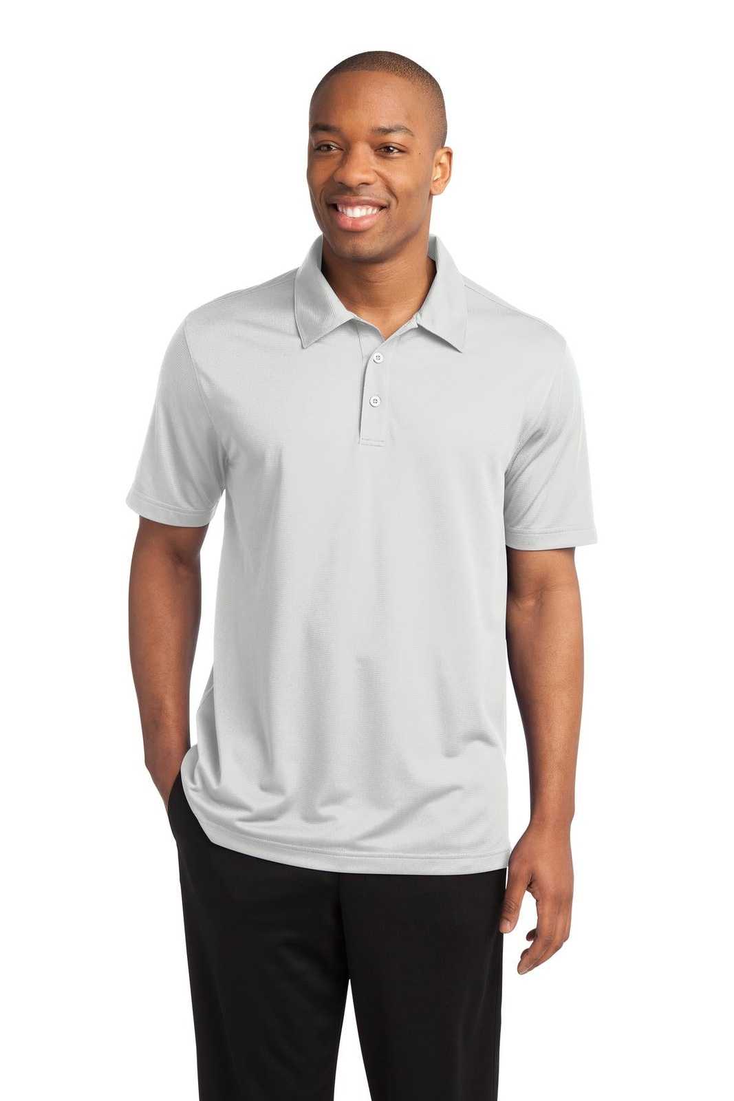 Sport-Tek ST690 PosiCharge Active Textured Polo - White - HIT a Double - 1