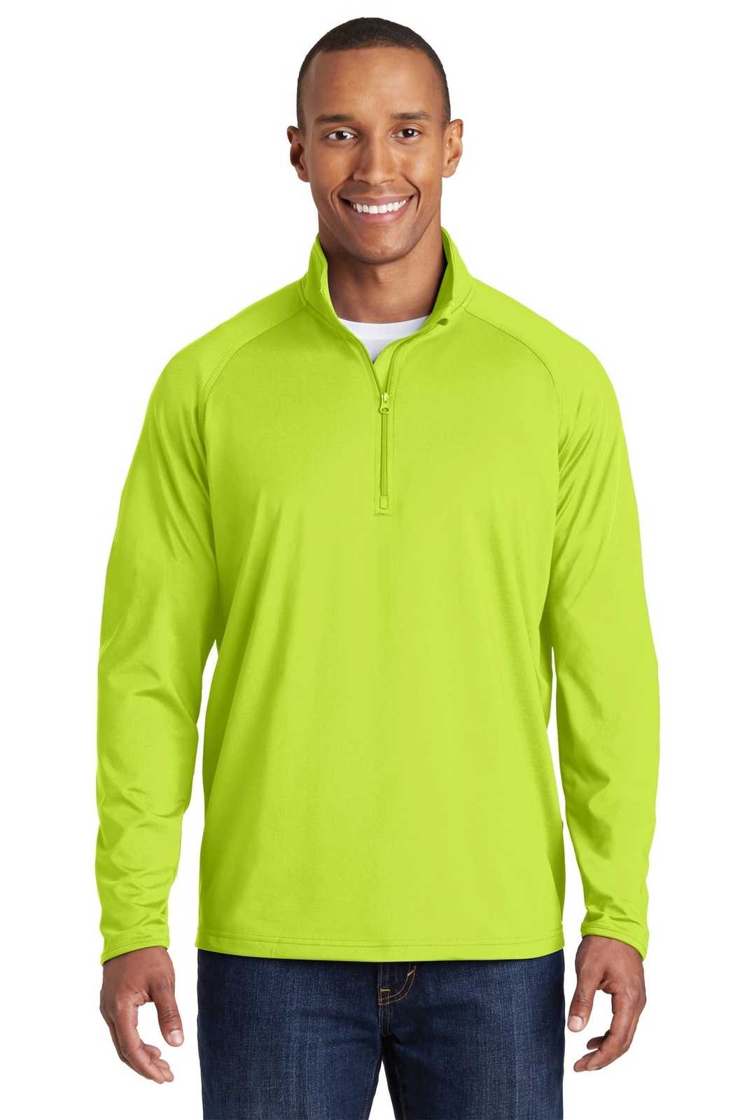 Sport-Tek ST850 Sport-Wick Stretch 1/2-Zip Pullover - Charge Green - HIT a Double - 1