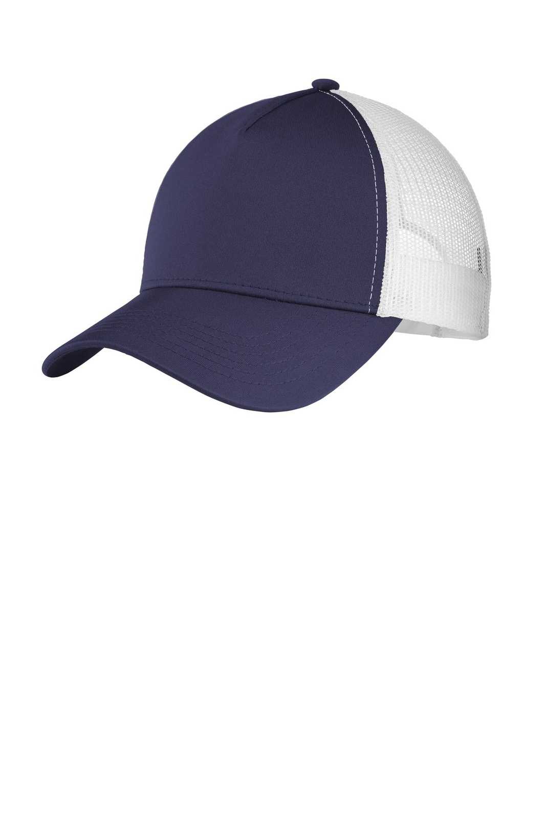 Sport-Tek STC36 PosiCharge Competitor Mesh Back Cap - True Navy White - HIT a Double - 1