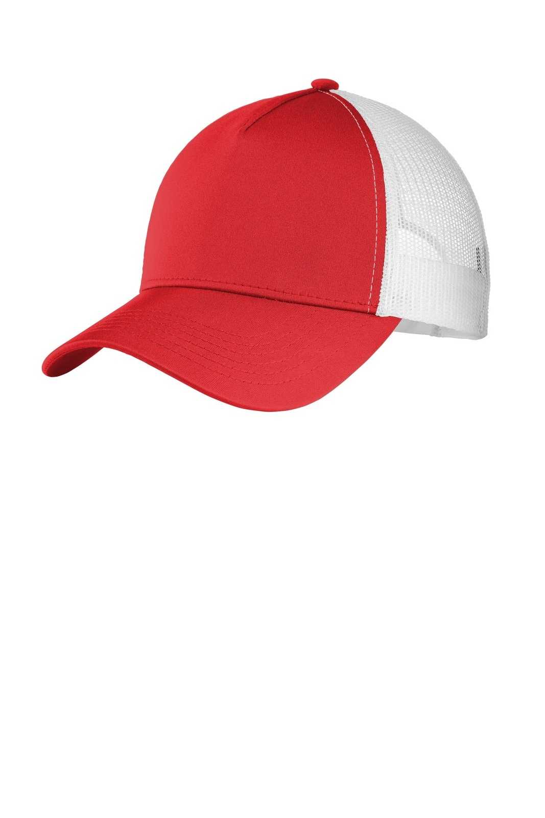 Sport-Tek STC36 PosiCharge Competitor Mesh Back Cap - True Red White - HIT a Double - 1