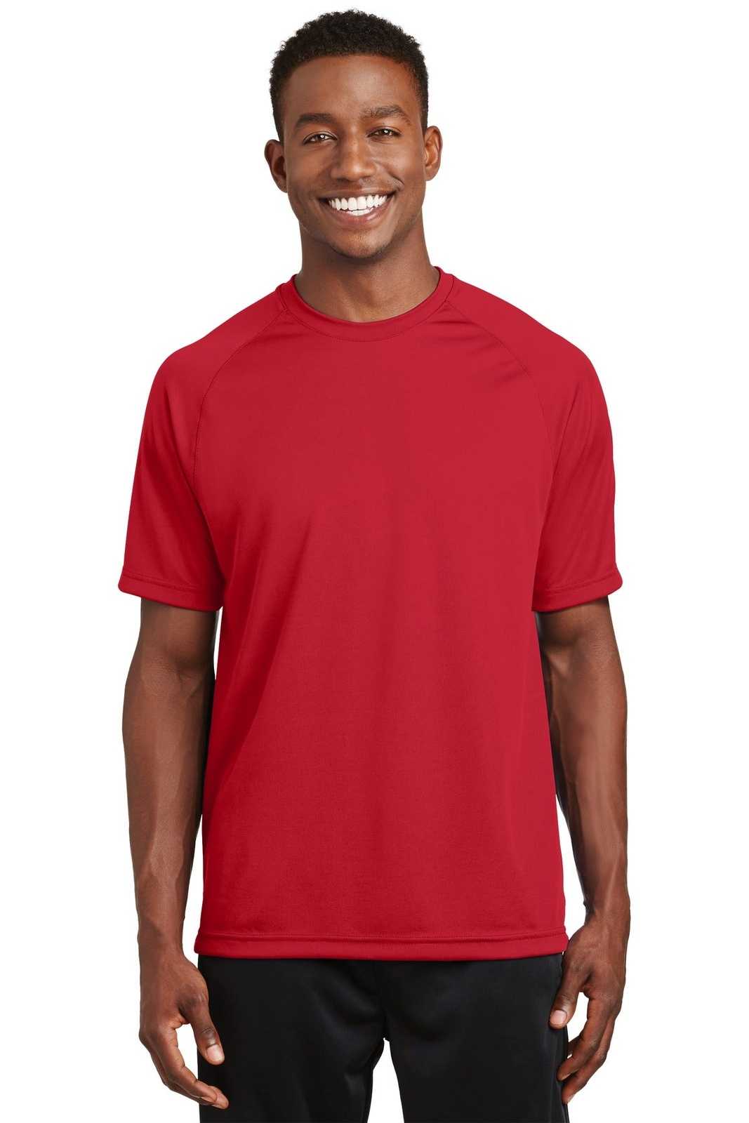 Sport-Tek T473 Dry Zone Short Sleeve Raglan T-Shirt - True Red - HIT a Double - 1