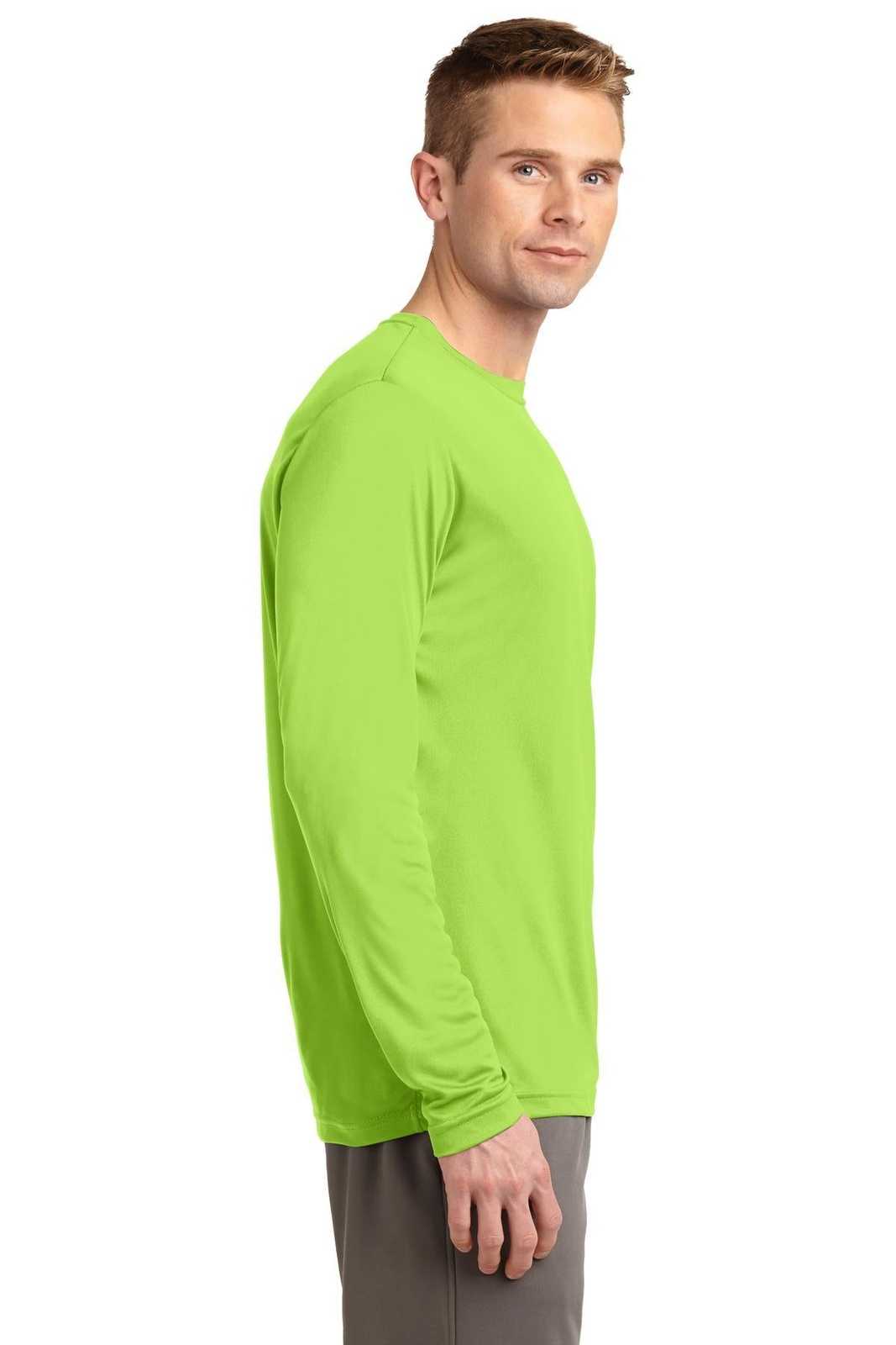 Sport-Tek TST350LS Tall Long Sleeve PosiCharge Competitor Tee - Lime Shock - HIT a Double - 2