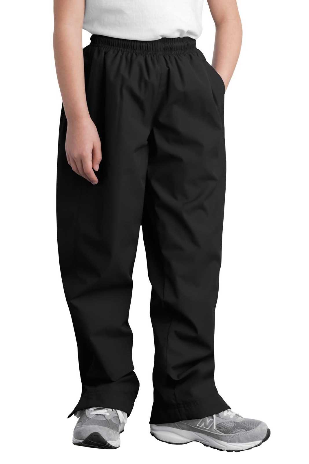 Sport-Tek YPST74 Youth Wind Pant - Black - HIT a Double - 1